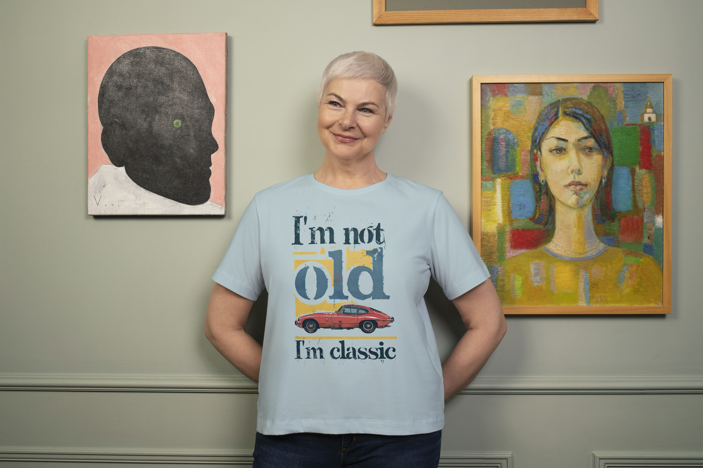 Vintage Classic Car Unisex Cotton Crew Tee - I'm Not Old, I'm Classic