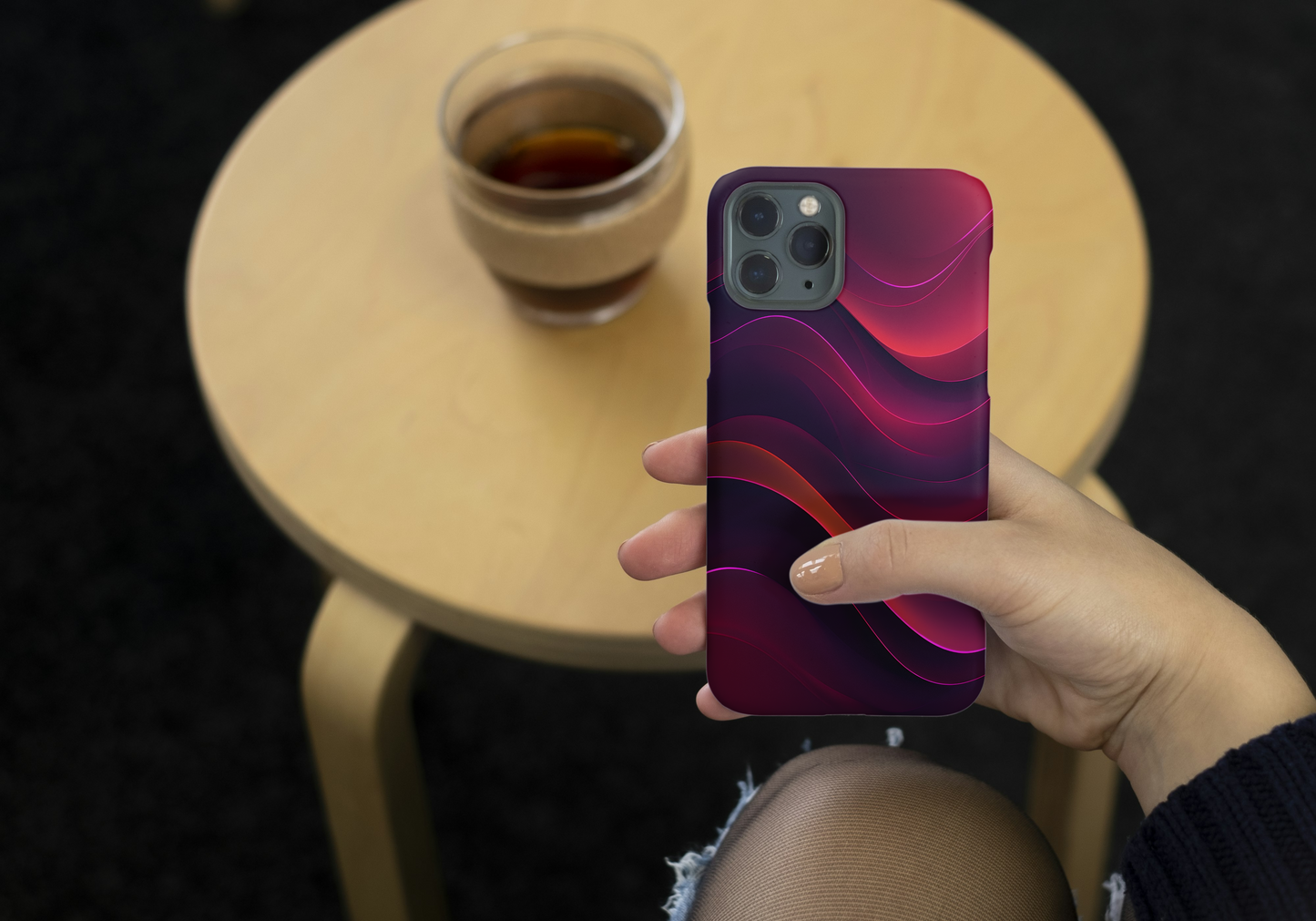 Abstract Wavy Design - Vibrant Magnetic Tough Case for iPhone
