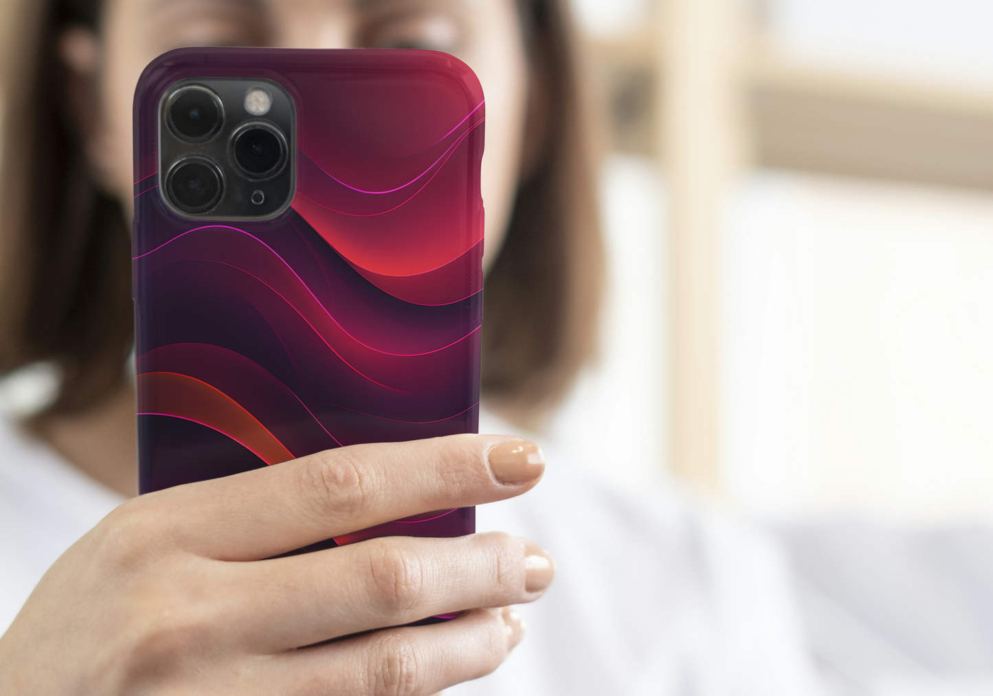 Abstract Wavy Design - Vibrant Magnetic Tough Case for iPhone