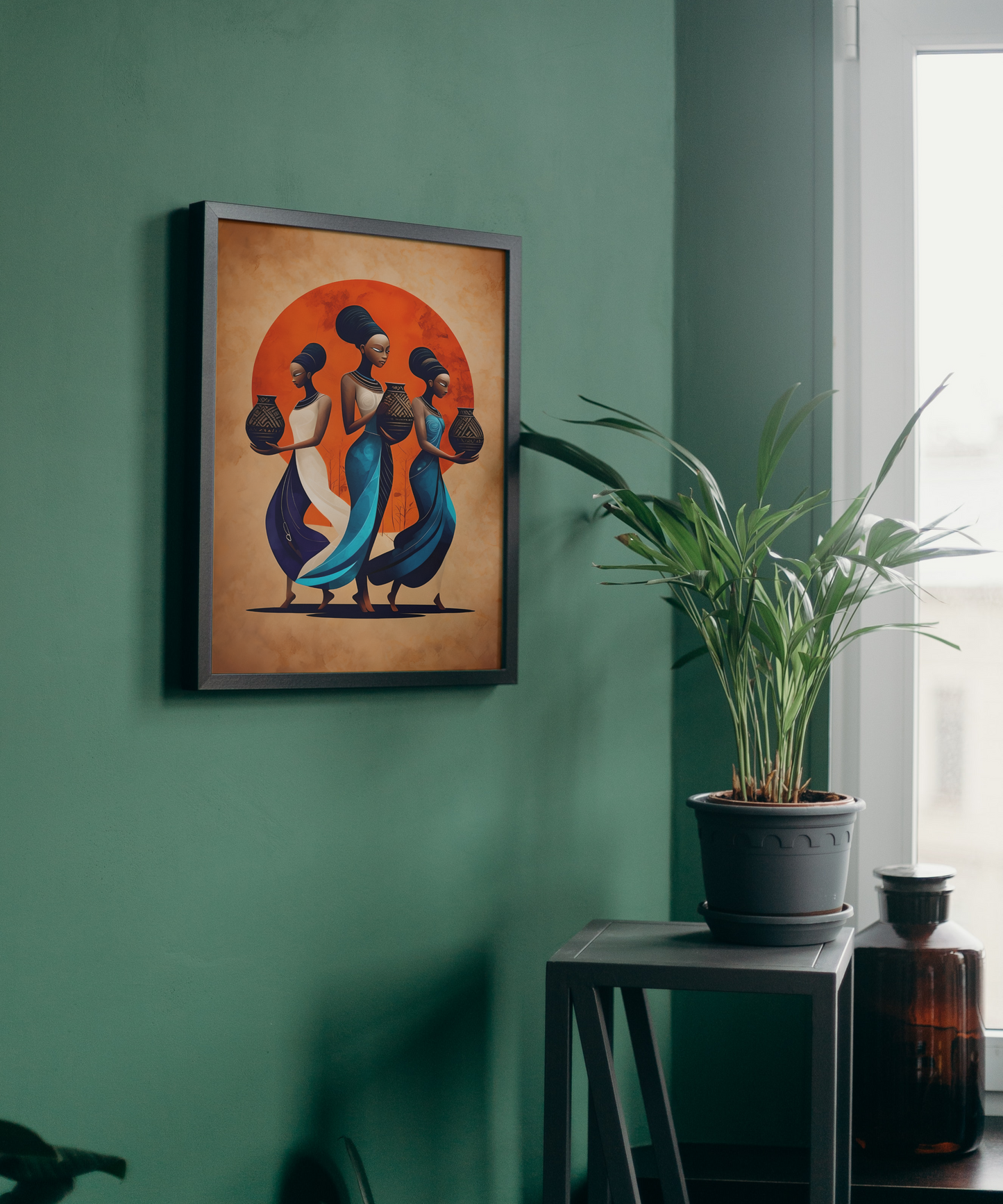 African Cultural Women Art Print - Framed Matte Canvas