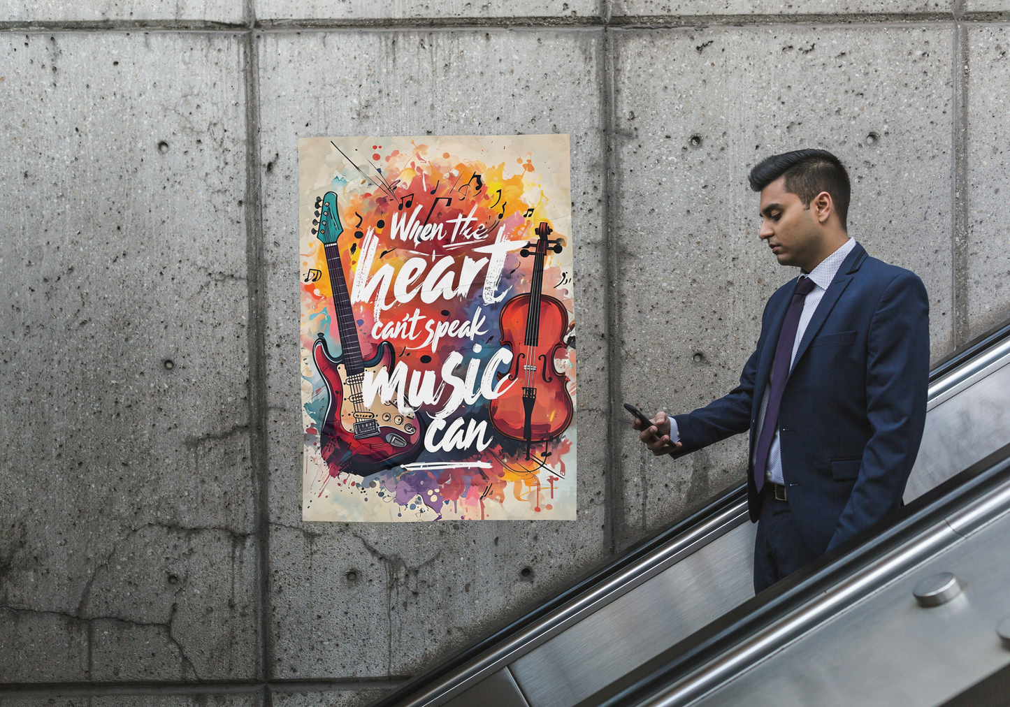 Musical Vibe Wall Art Poster - "When the Heart Can't Speak, Music Can"