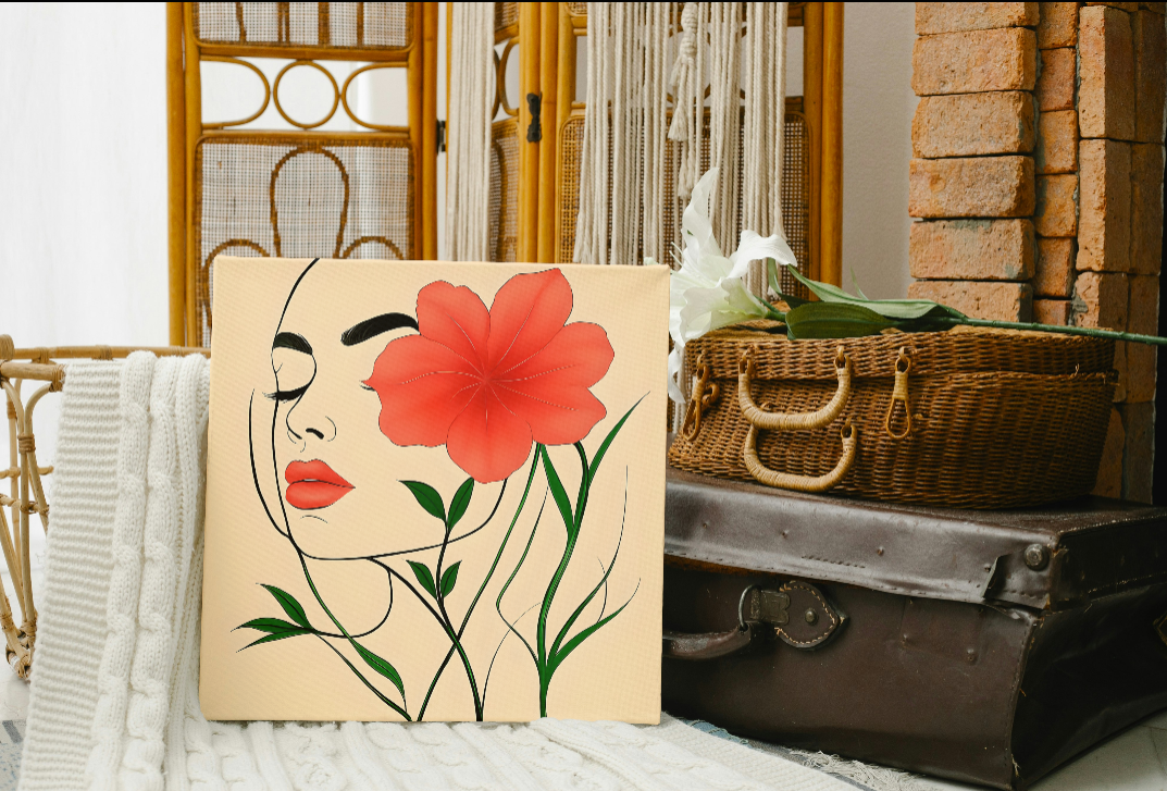 Artistic Floral Wall Canvas - Elegant Home Decor with Beauty and Nature