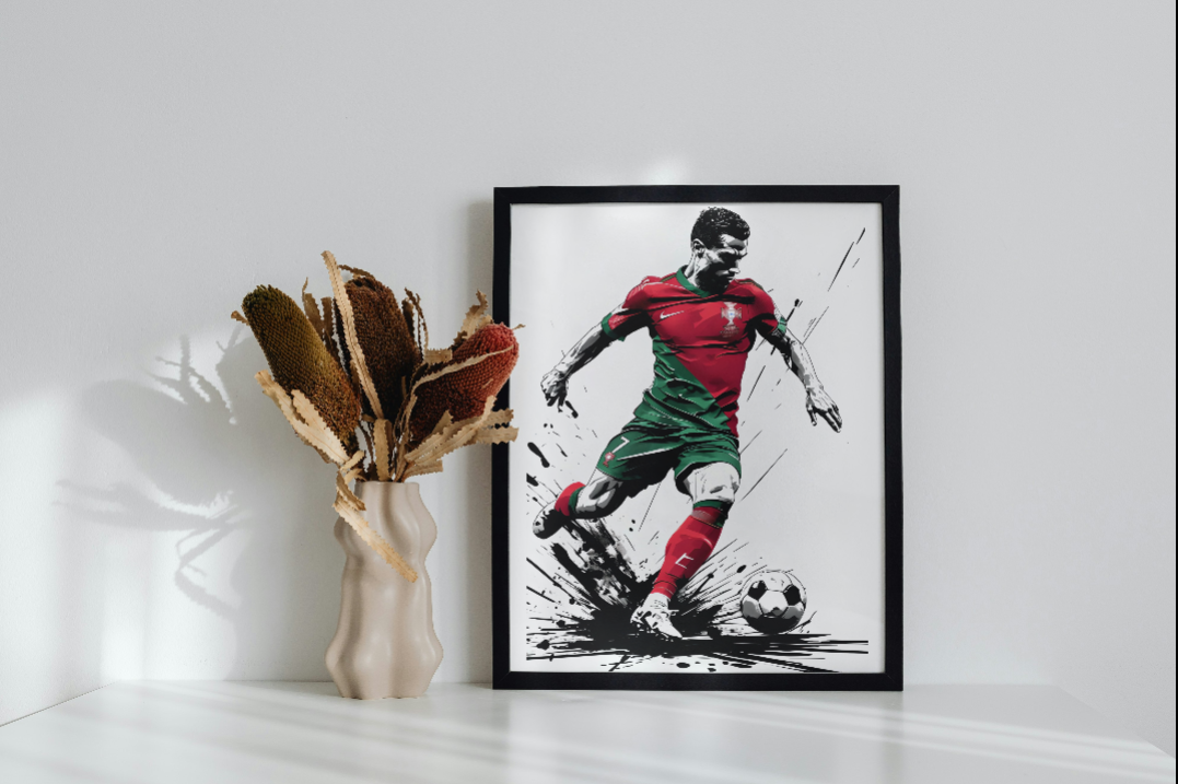 Soccer Player Cristiano Ronaldo Wall Print