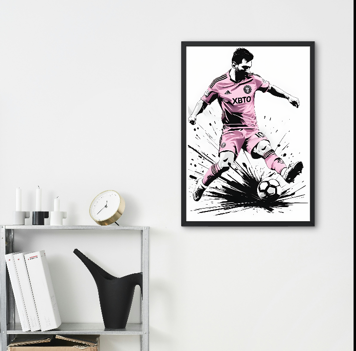 Lionel Messi No 10 Inter Miami Soccer Player Print