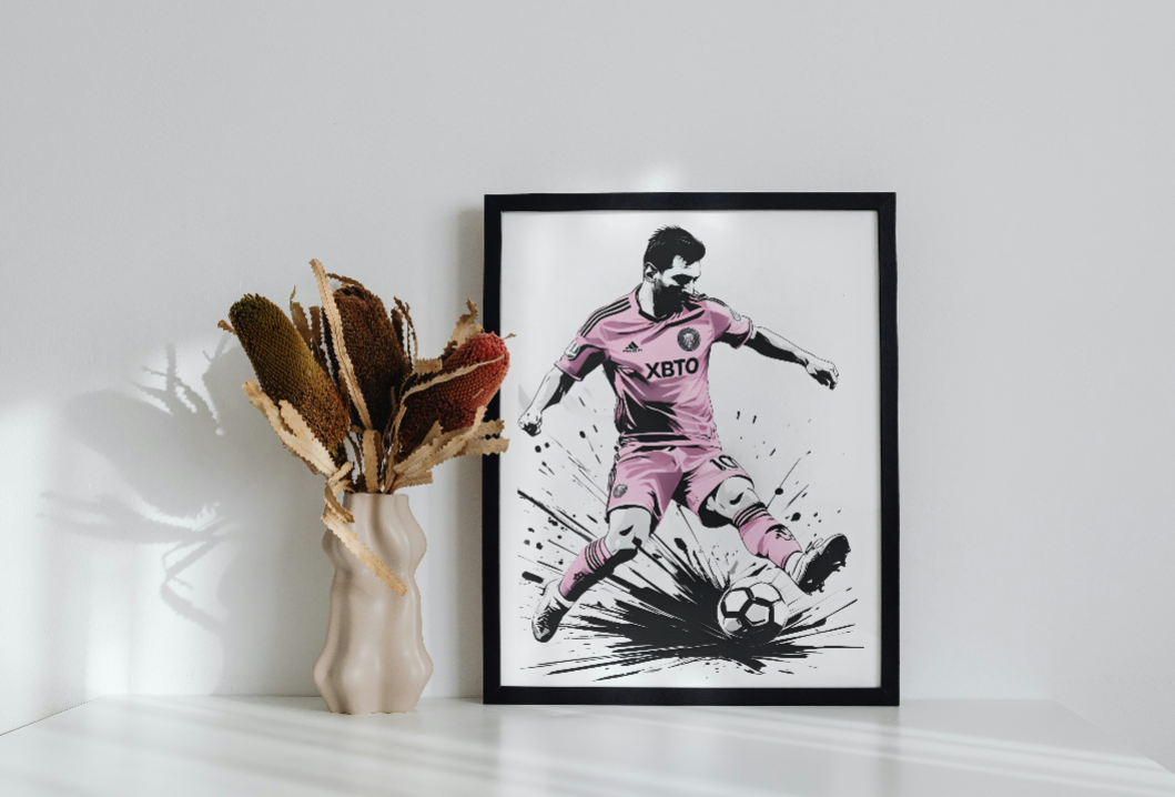 Lionel Messi No 10 Inter Miami Soccer Player Print
