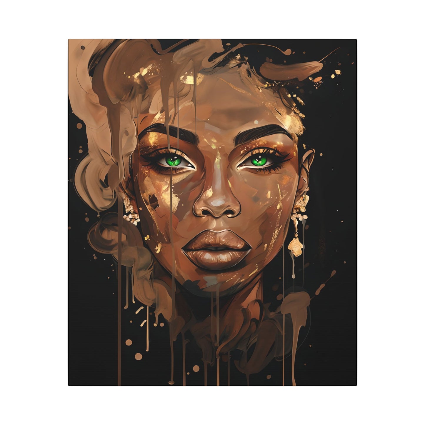 Artistic Canvas Print of Beautiful Woman with Green Eyes
