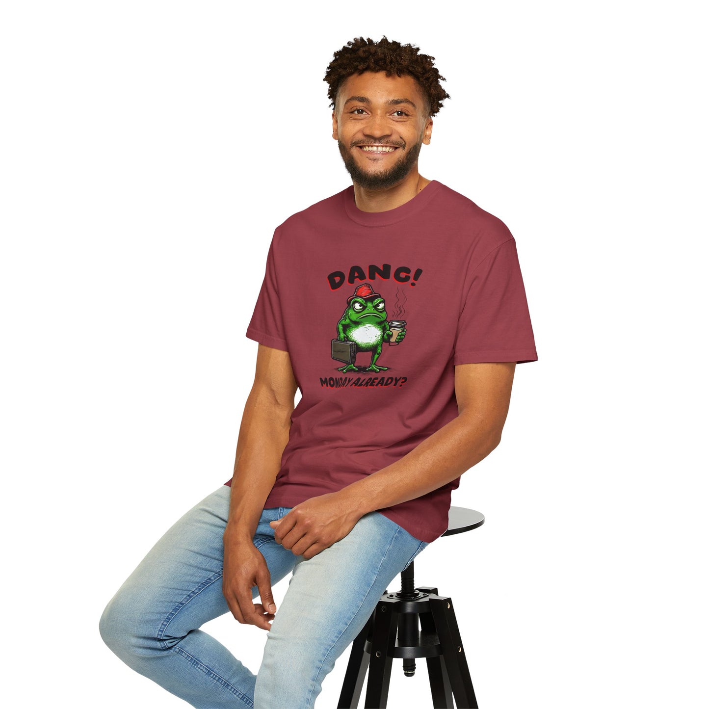 Funny Frog Monday T-Shirt - Unisex Garment-Dyed Tee