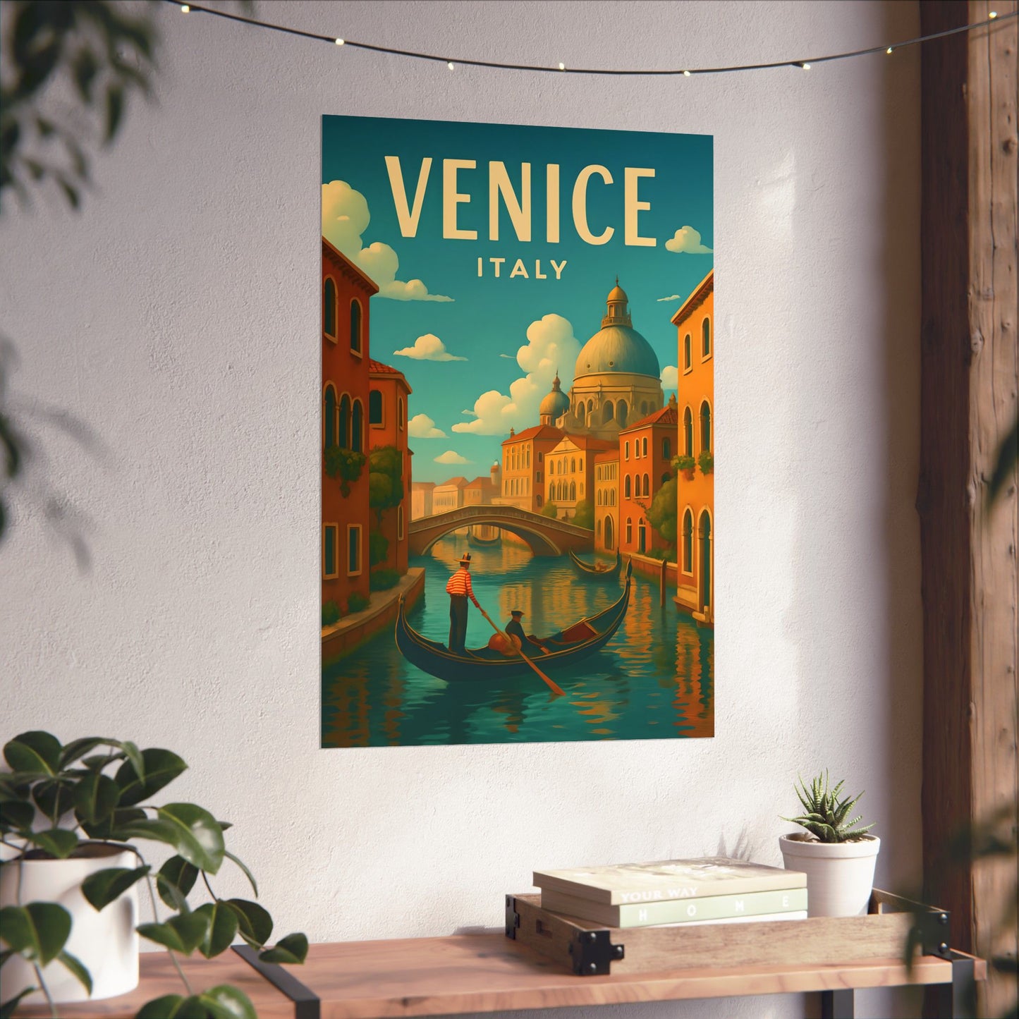 Vintage Venice Italy Poster - Matte Wall Art for Travel Lovers
