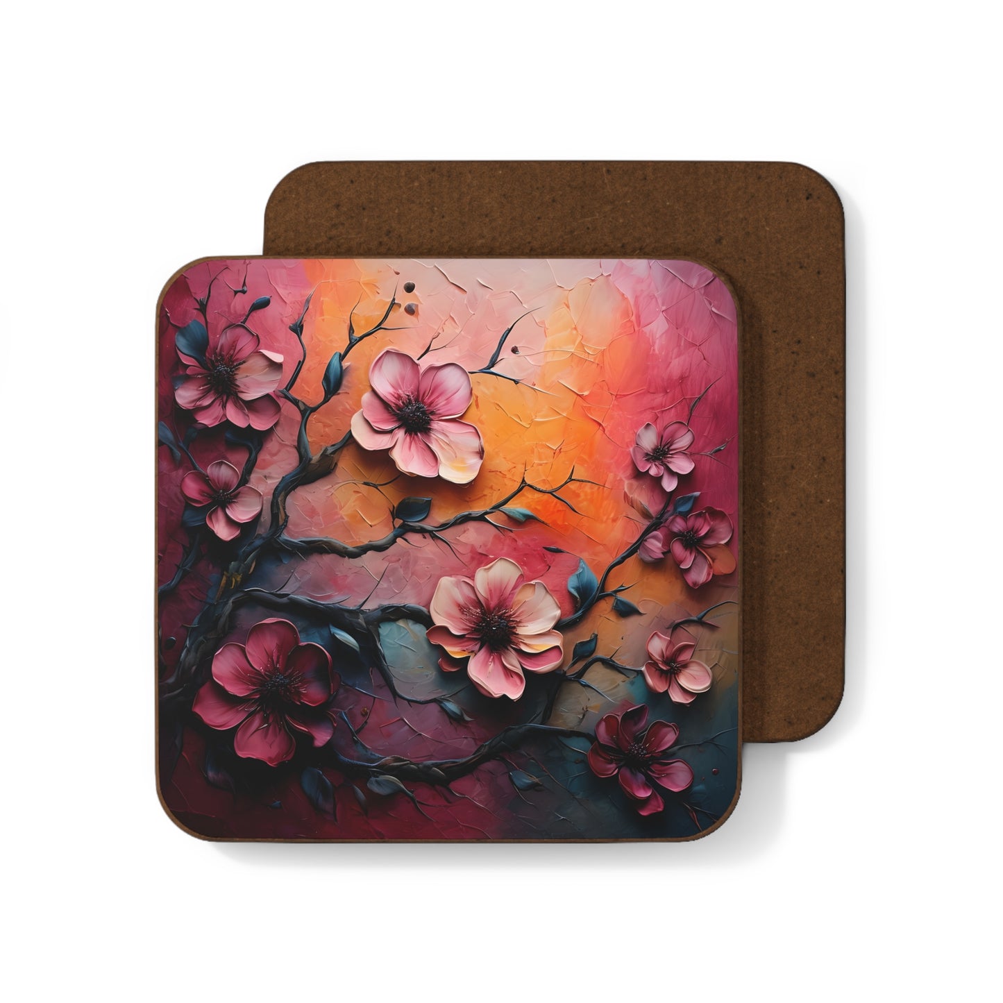 Floral Hardboard Coaster Set