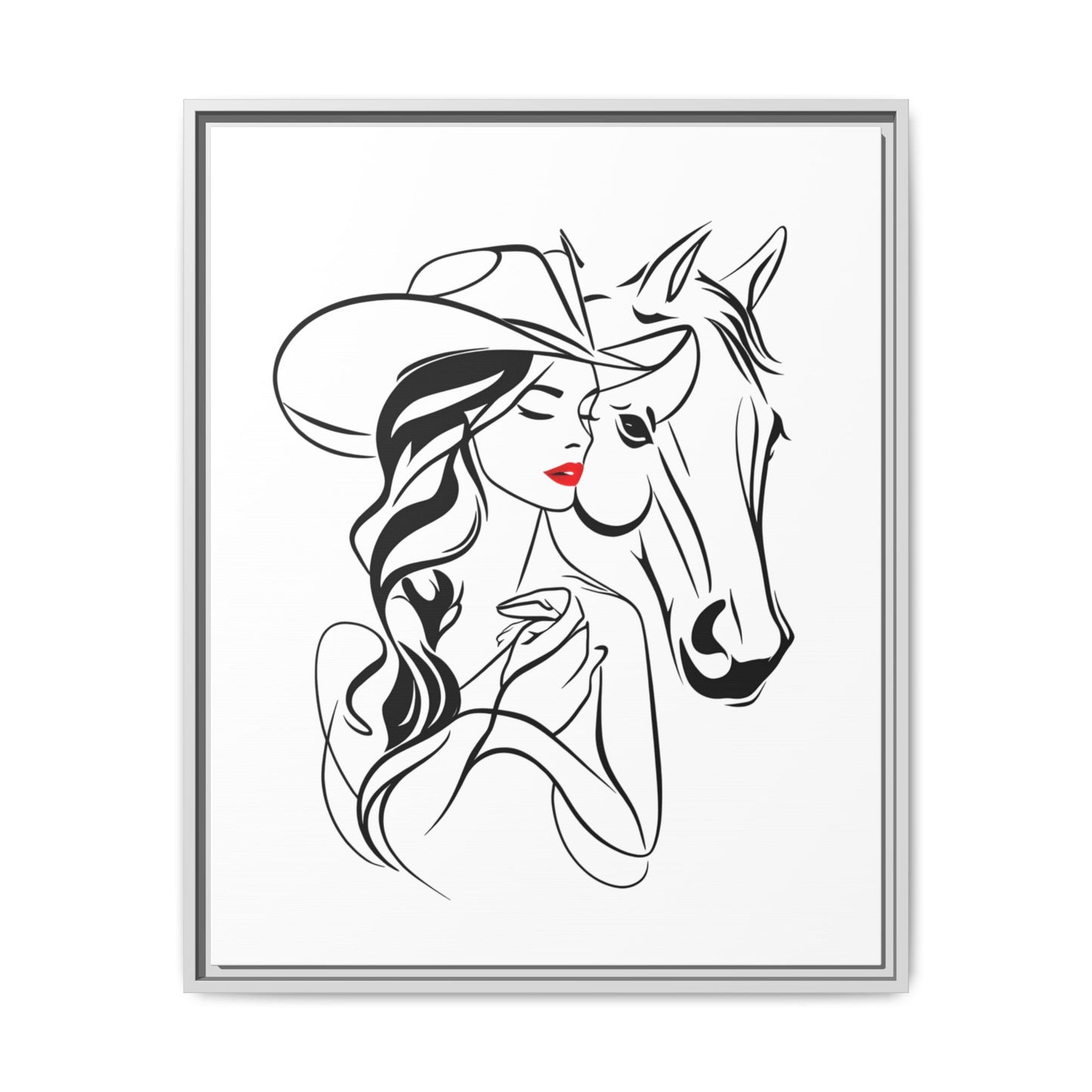 Stylish Cowgirl Canvas Print - Framed Wall Art for Horse Lovers