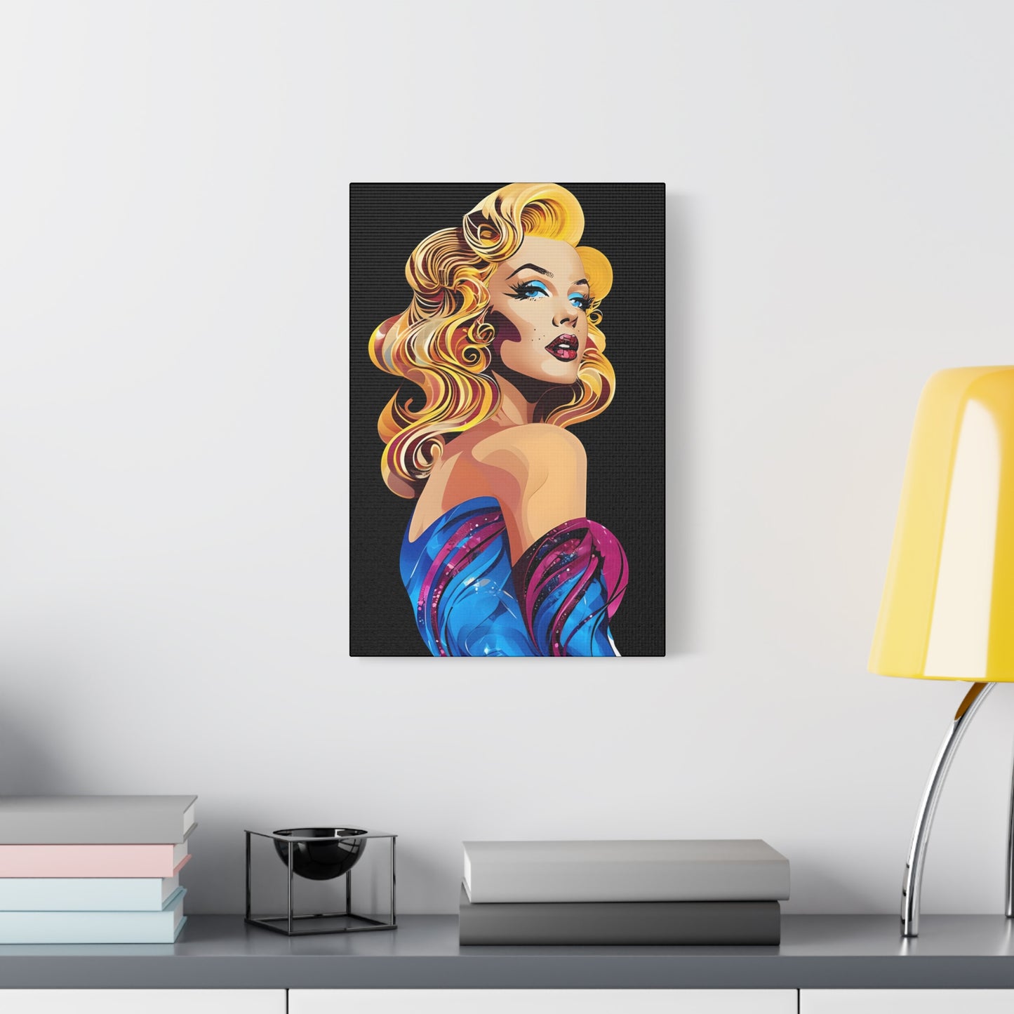 Vibrant Canvas Art Print of a 50s Glamour