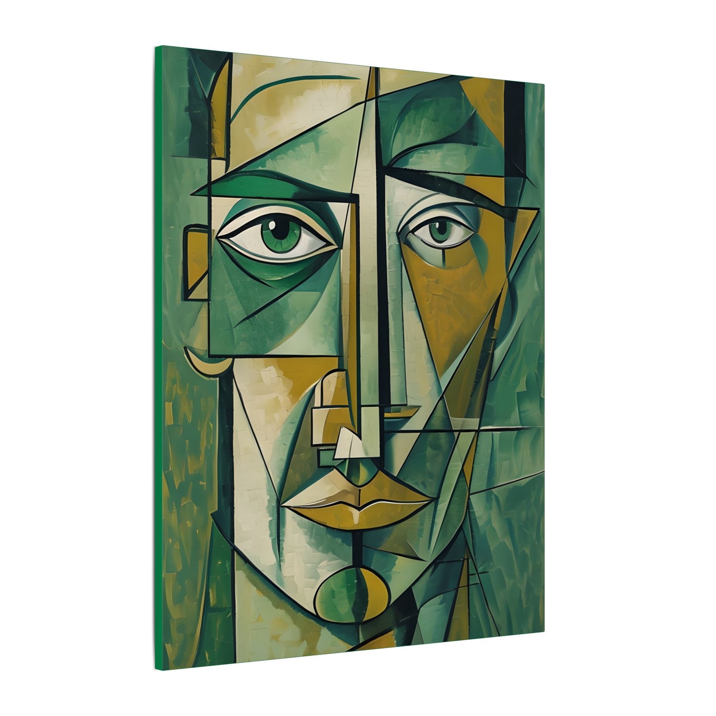 Dynamic Geometric Cubist Self Portrait Abstract Art Canvas Print