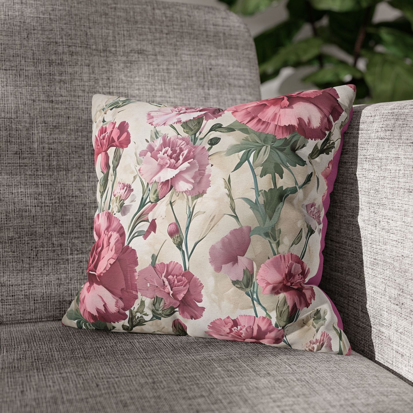 Pink Carnation Floral Design Pillowcase