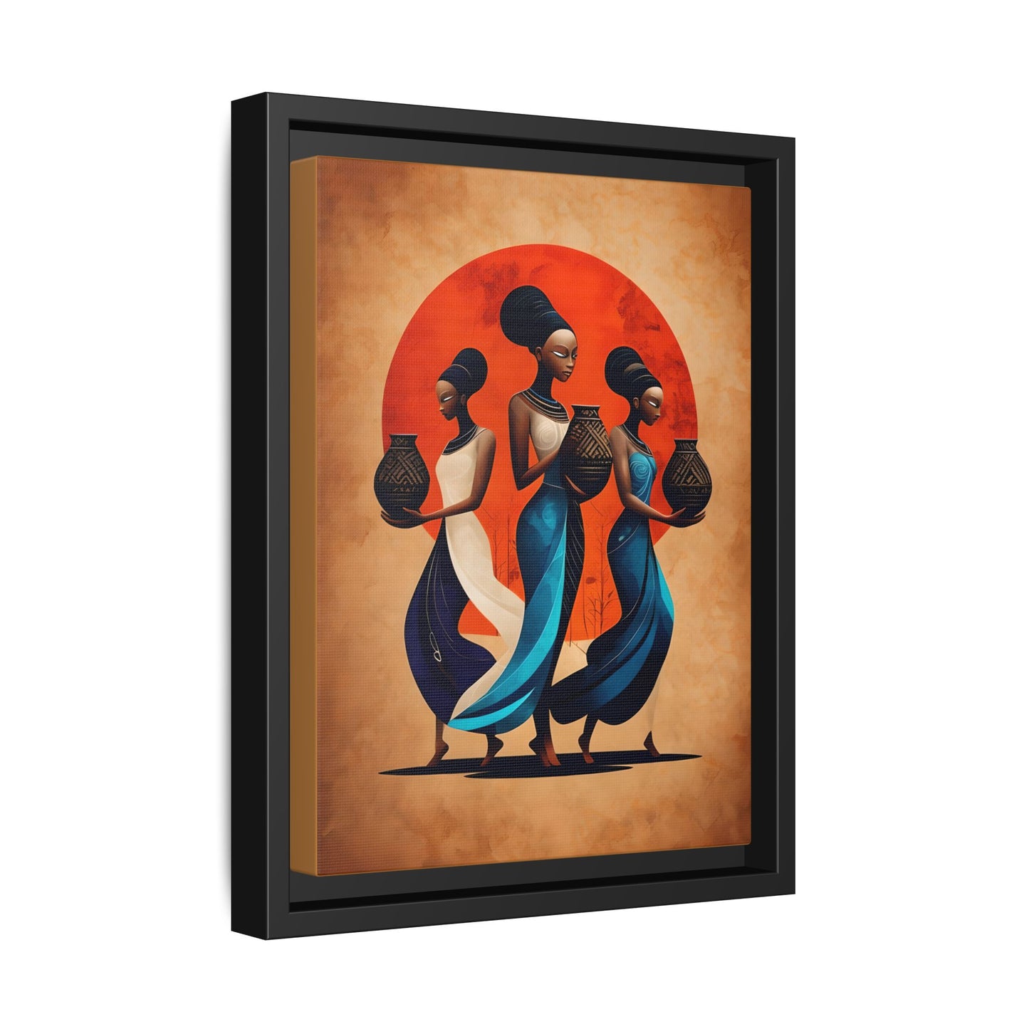 African Cultural Women Art Print - Framed Matte Canvas