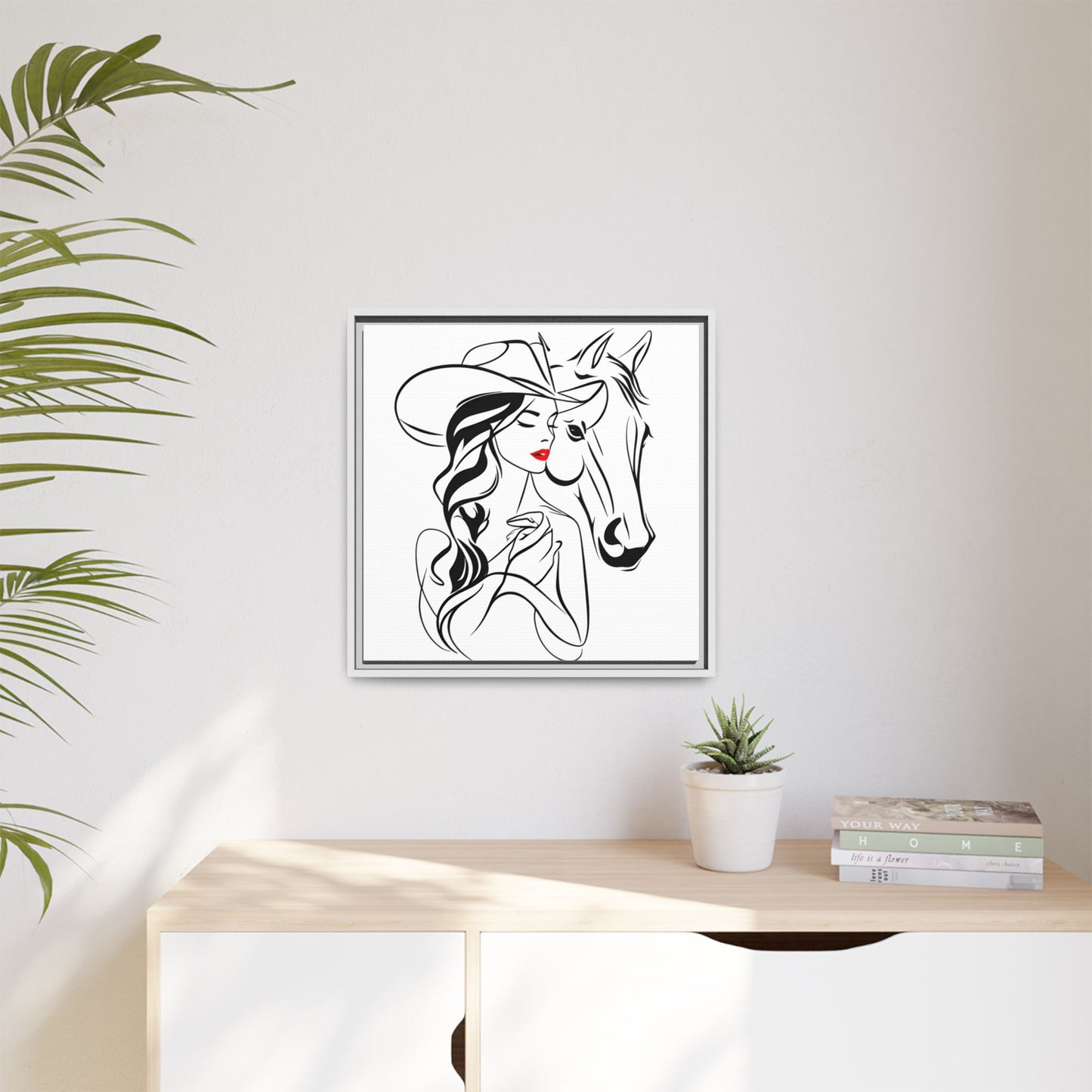 Stylish Cowgirl Canvas Print - Framed Wall Art for Horse Lovers