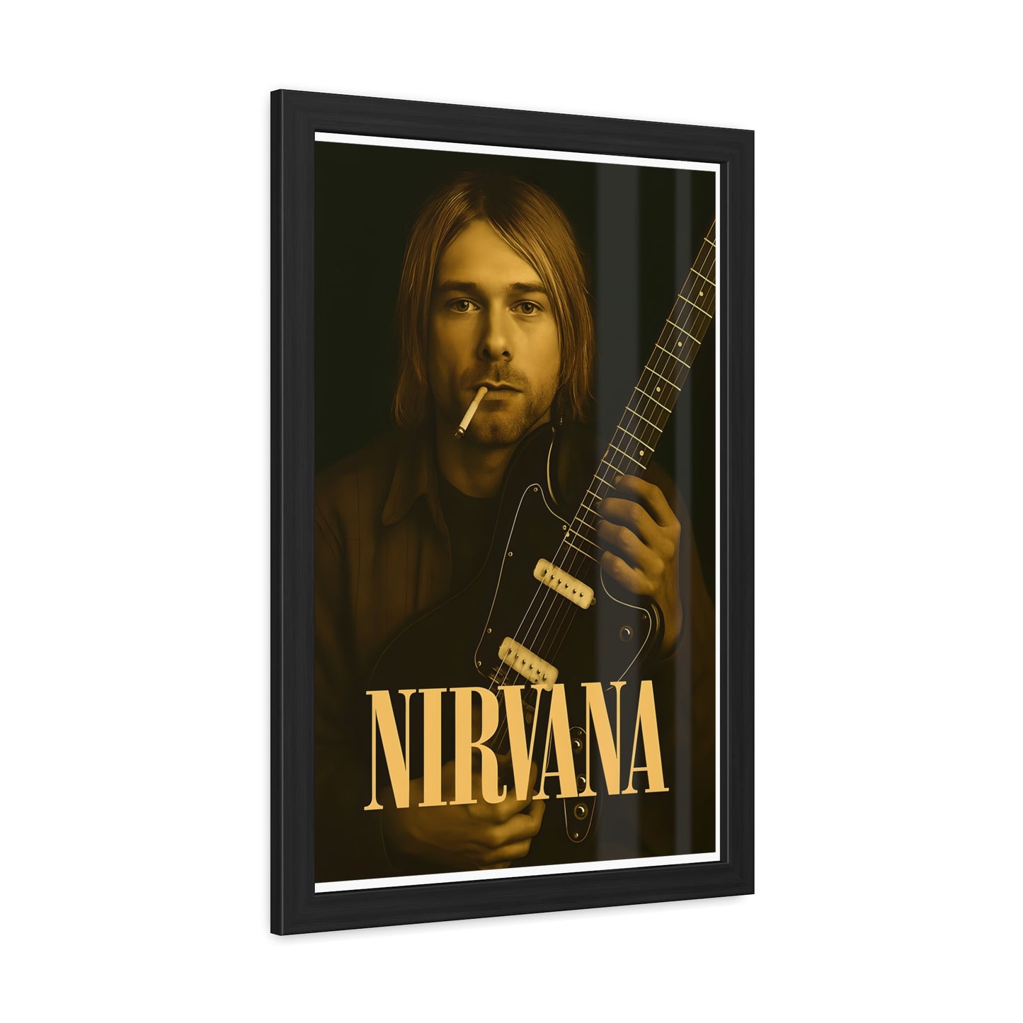 Kurt Cobain Framed Poster, Nirvana Art Print
