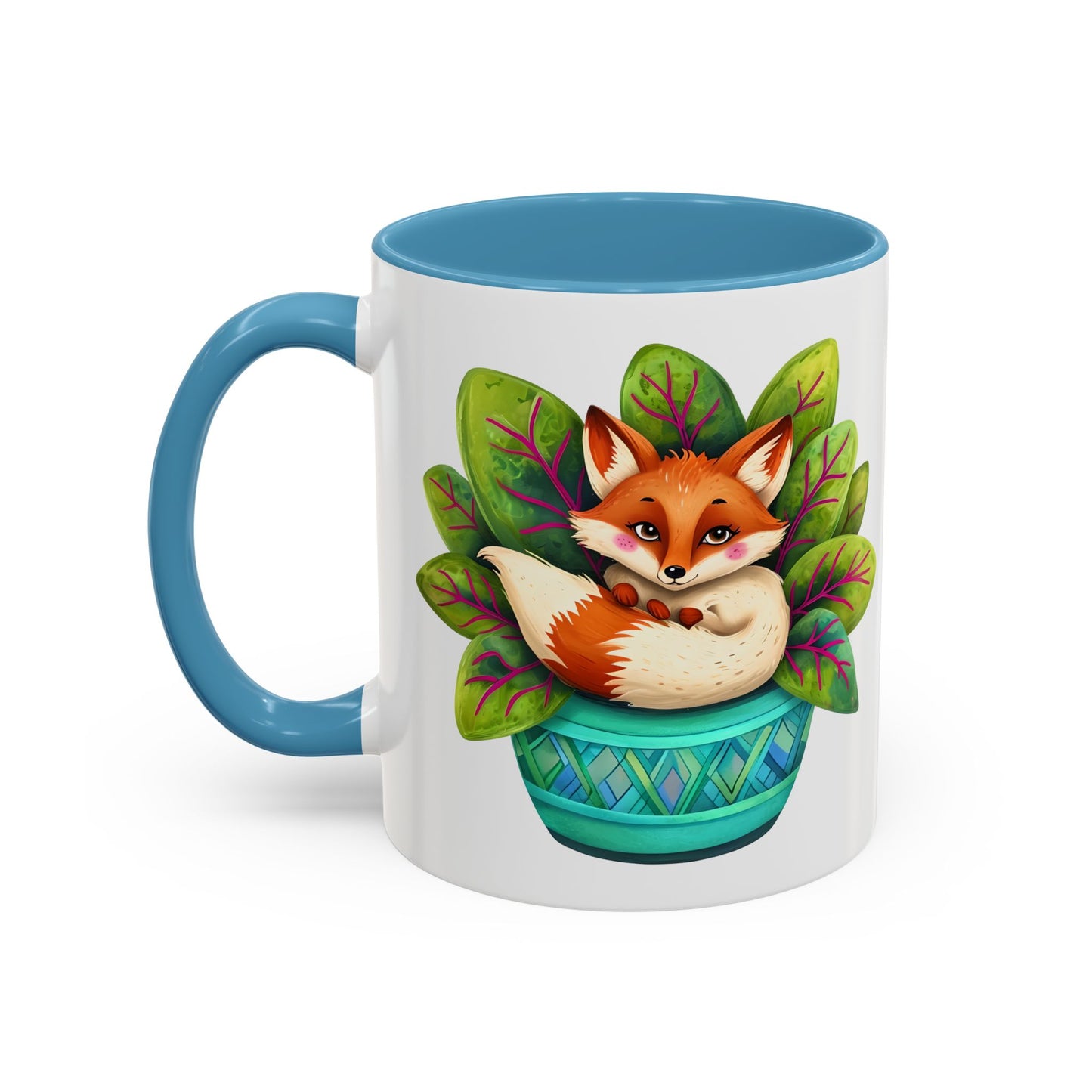 Cozy Fox Accent Coffee Mug - 11 & 15oz, Perfect for Nature Lovers