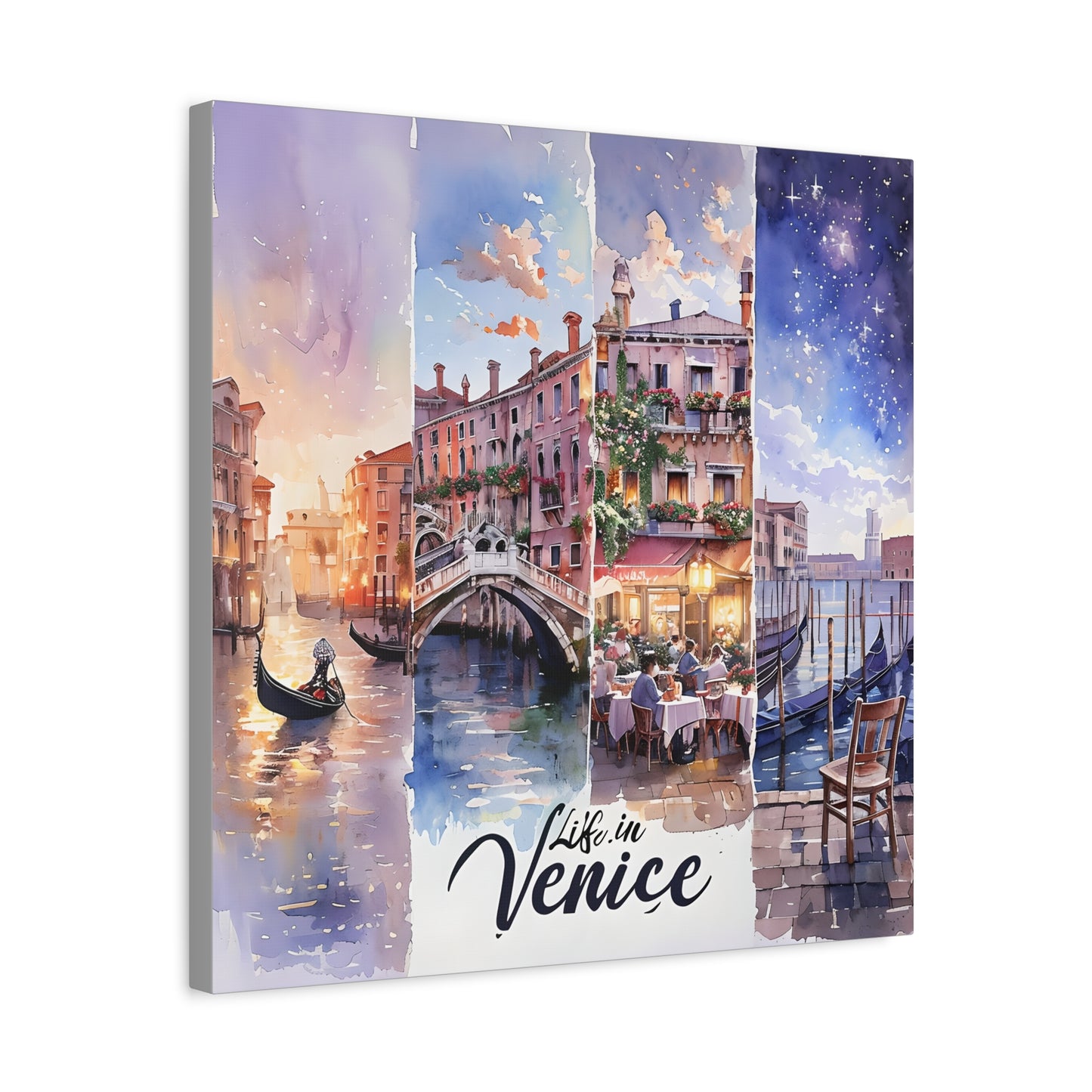 Venice Life Canvas Art Print - Stretched, Matte Finish - Perfect Home Decor for Travel Lovers