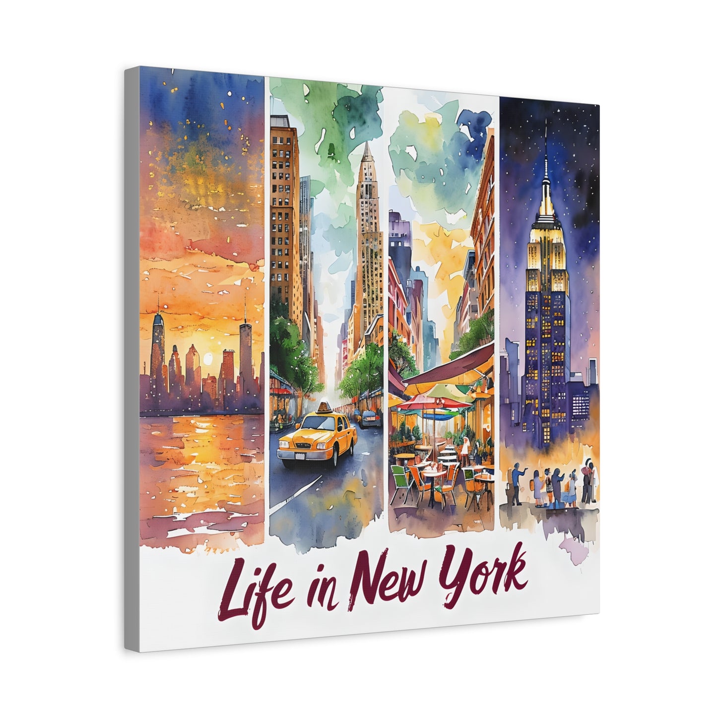 New York City Canvas Art - Life in New York Stretched Wall Decor