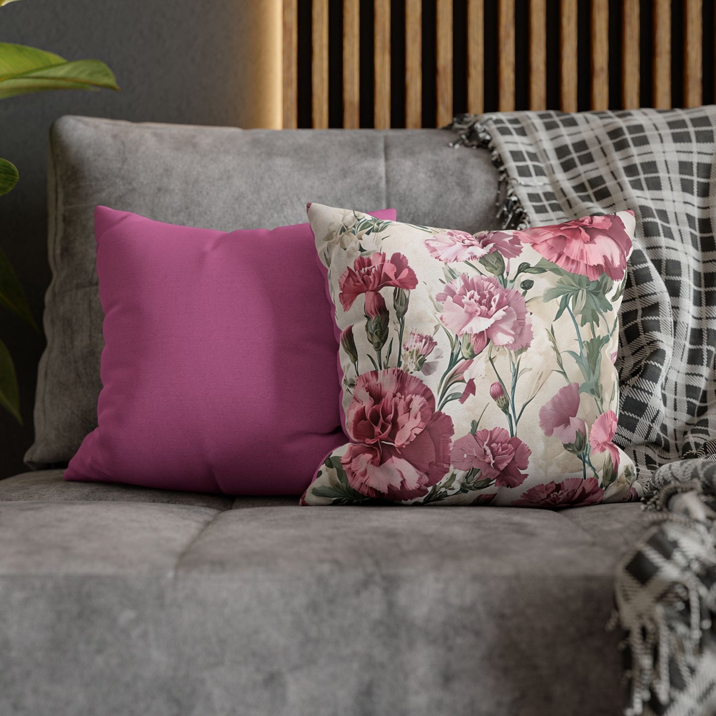 Pink Carnation Floral Design Pillowcase