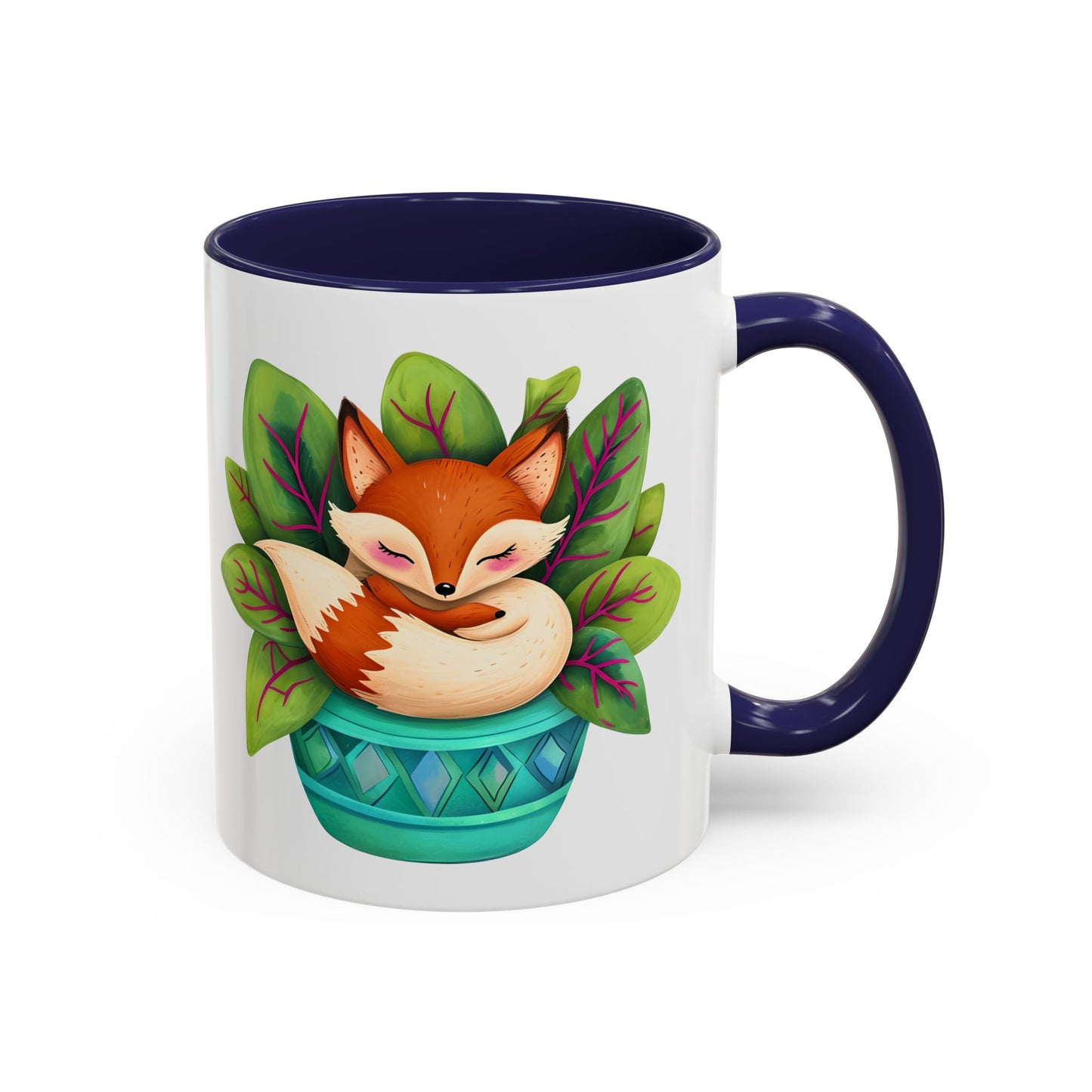Cozy Fox Accent Coffee Mug - 11 & 15oz, Perfect for Nature Lovers