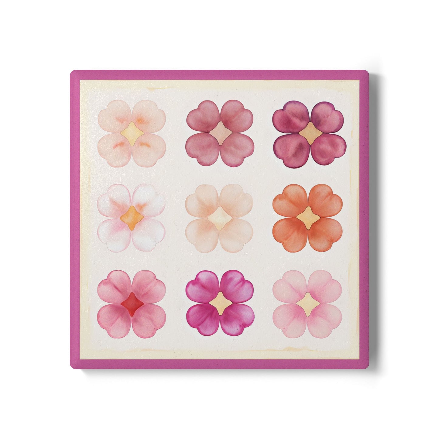 Floral Ceramic Coaster Set – Elegant Home Decor for Tea Lovers