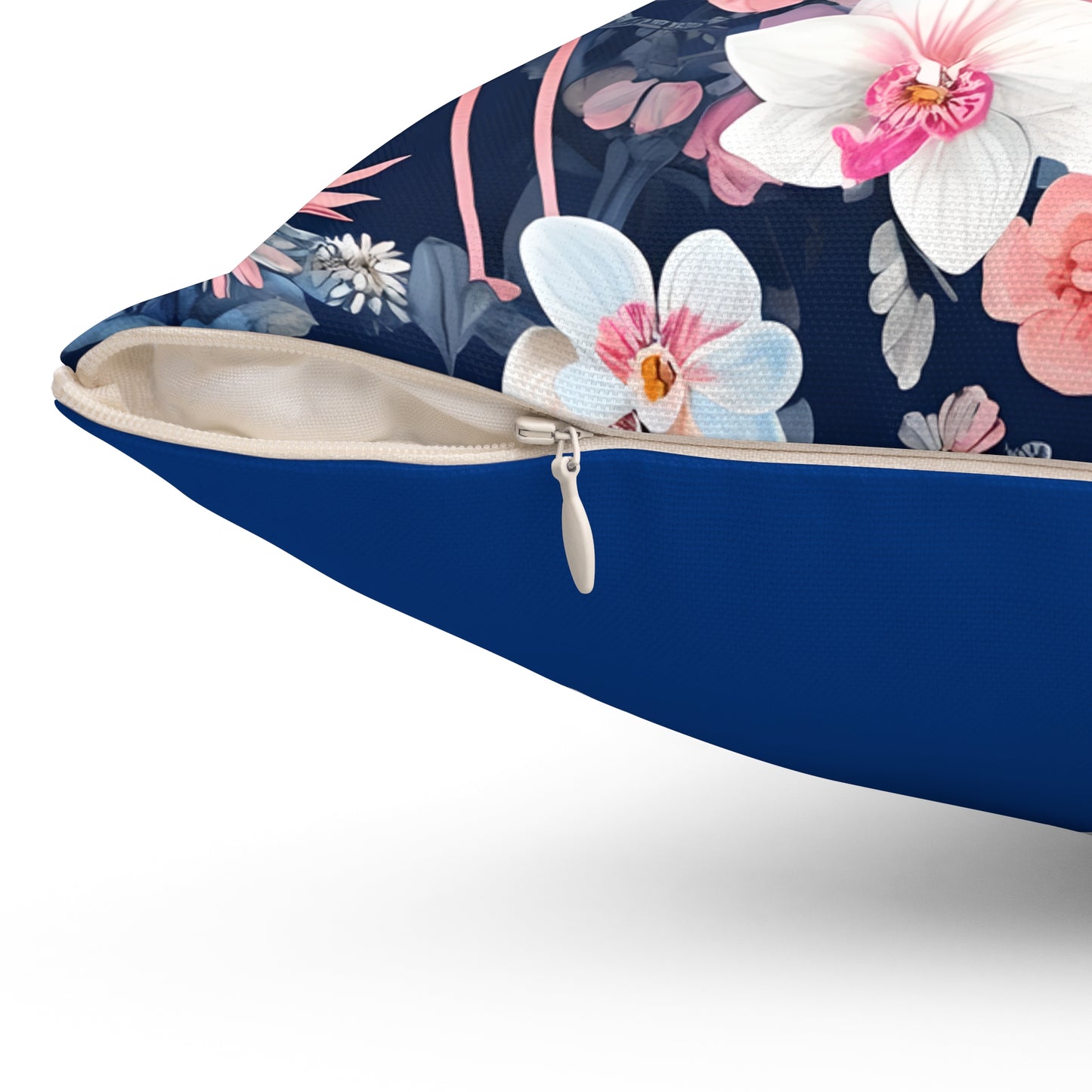 Flamingo & Swan Floral Throw Pillow - Tropical Home Decor
