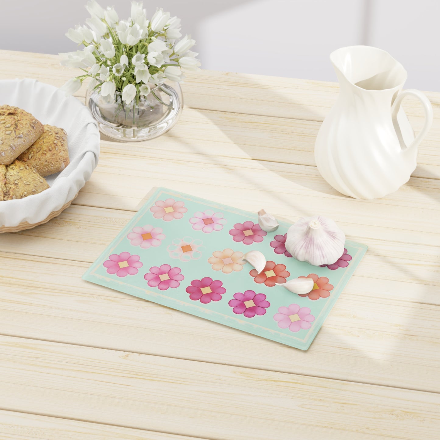 Floral Cutting Board - Colorful Flower Design