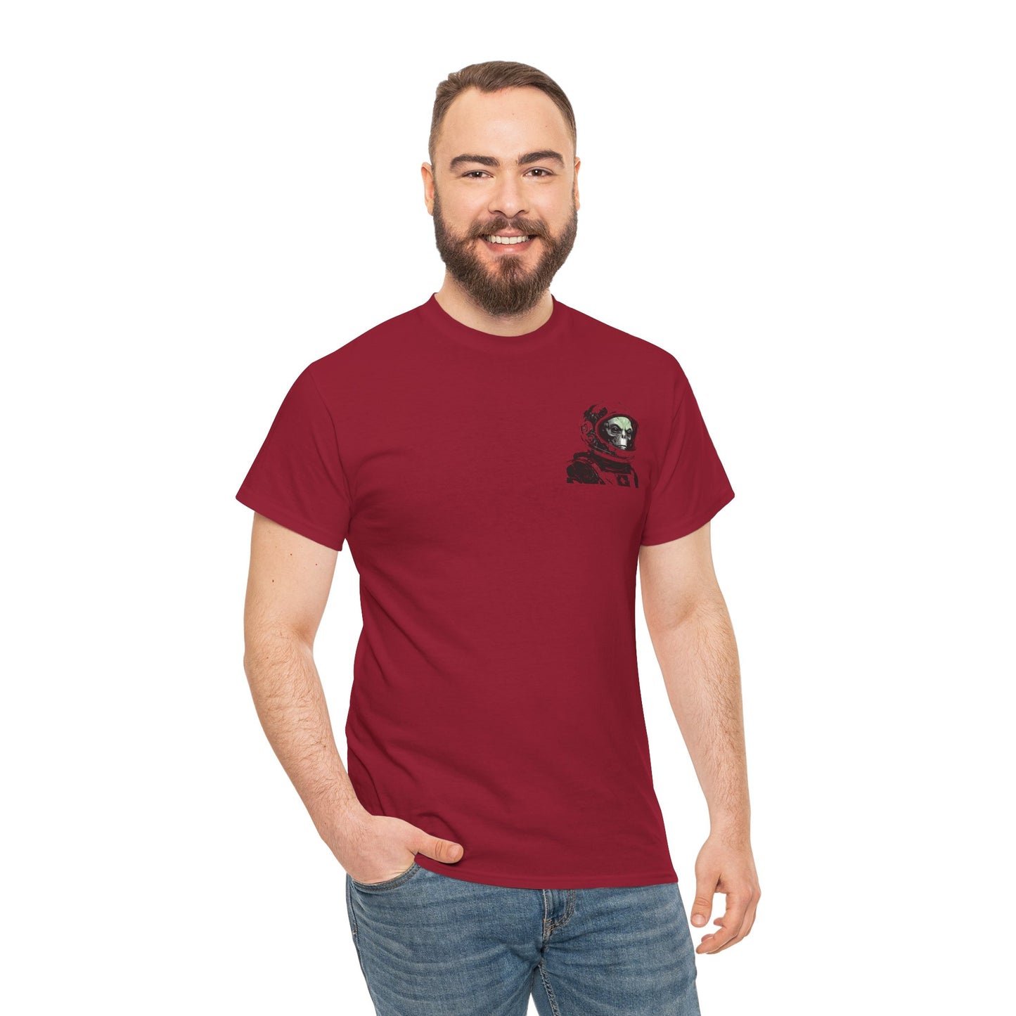 Alien Not Tourist Unisex Heavy Cotton Tee | Cool Astronaut Graphic T-Shirt