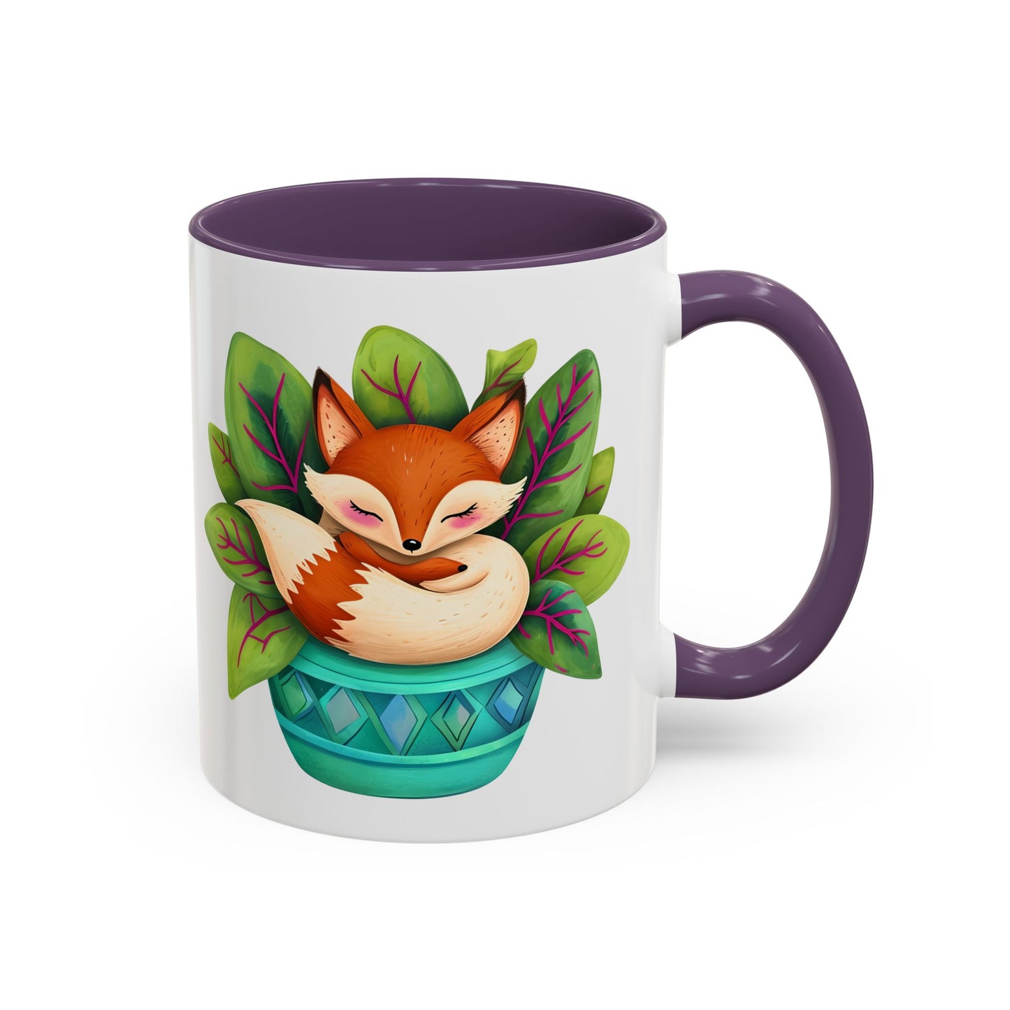 Cozy Fox Accent Coffee Mug - 11 & 15oz, Perfect for Nature Lovers