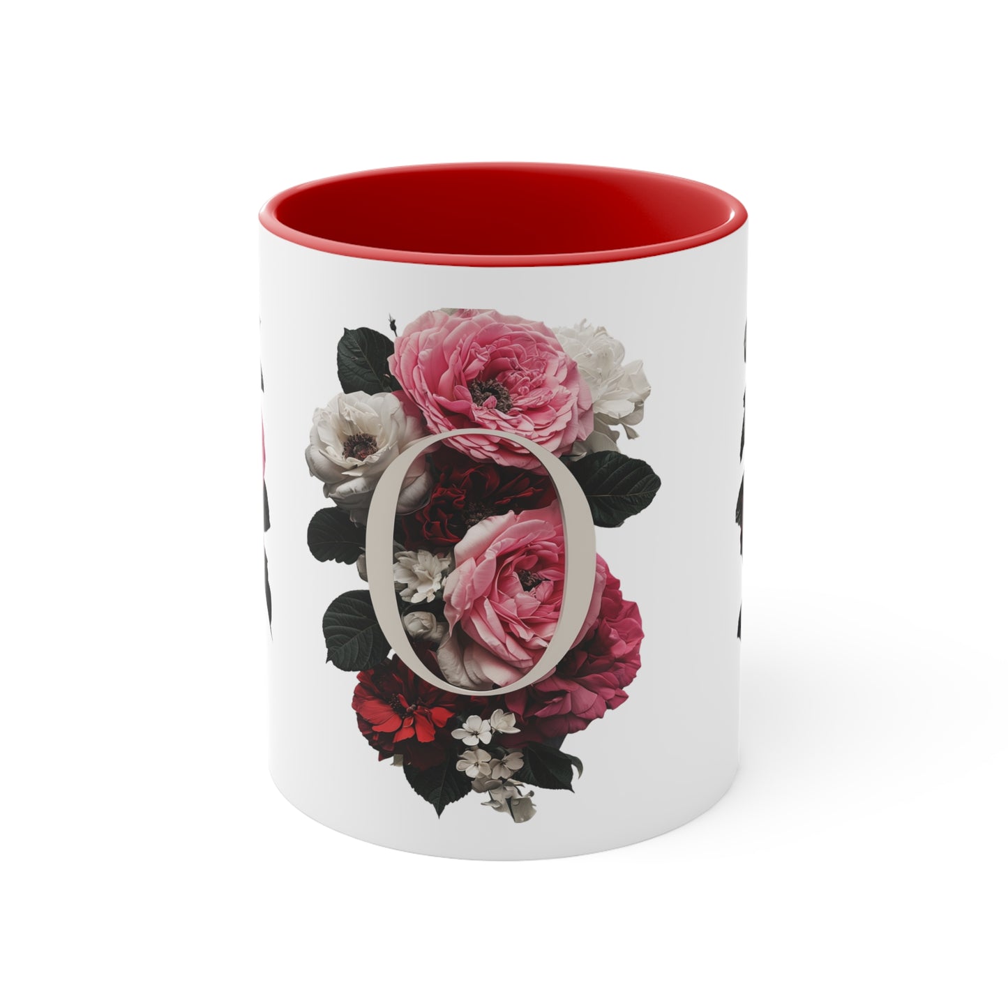 Personalized Floral Initial Accent Mug
