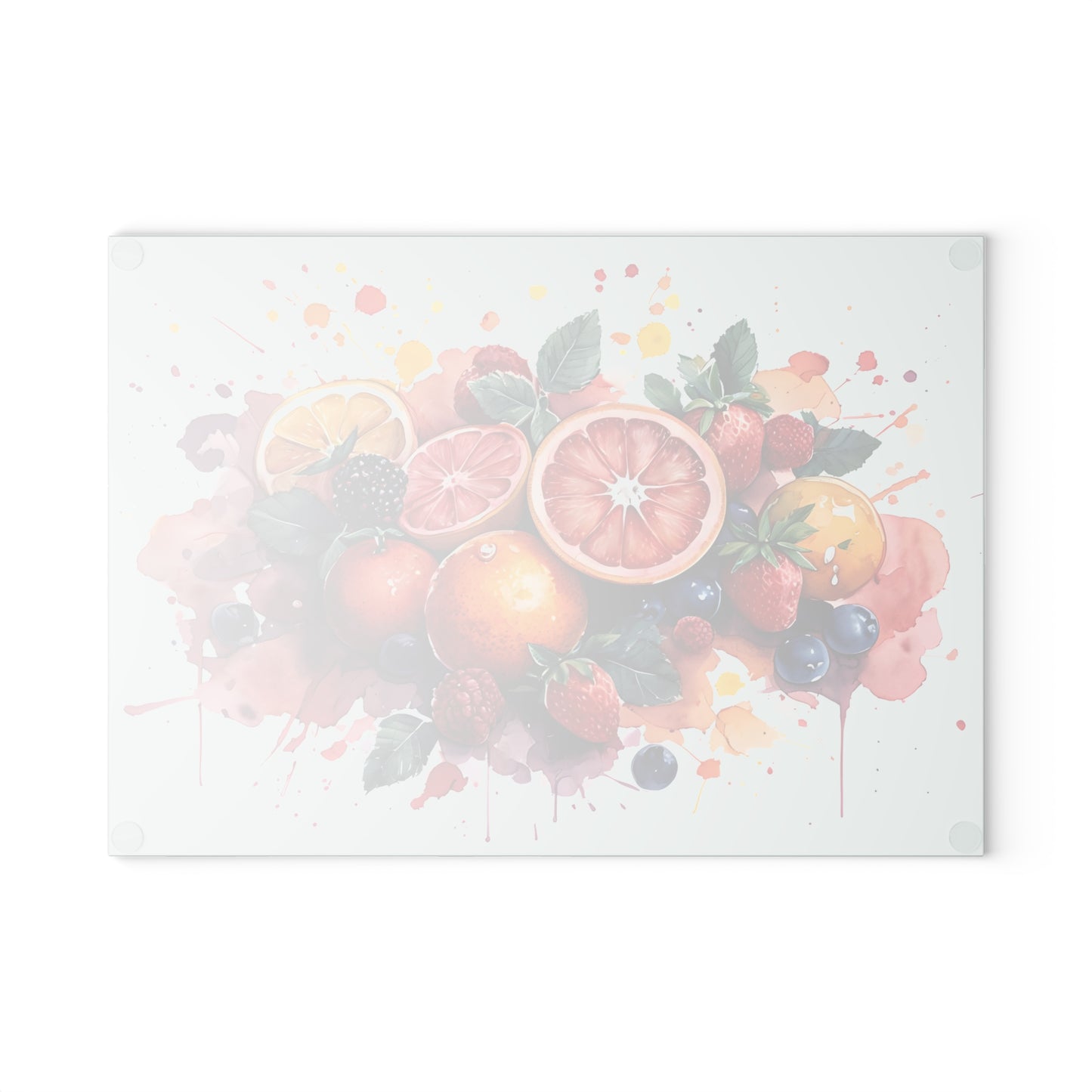 Vibrant Fruit Art Glass Cutting Board