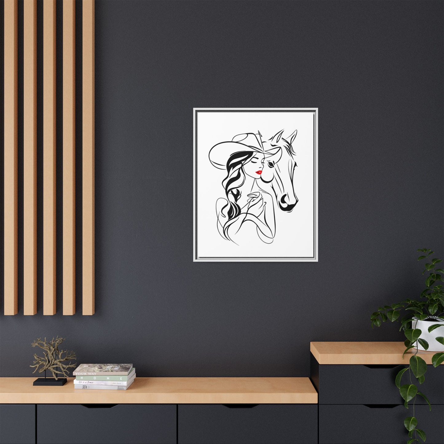 Stylish Cowgirl Canvas Print - Framed Wall Art for Horse Lovers