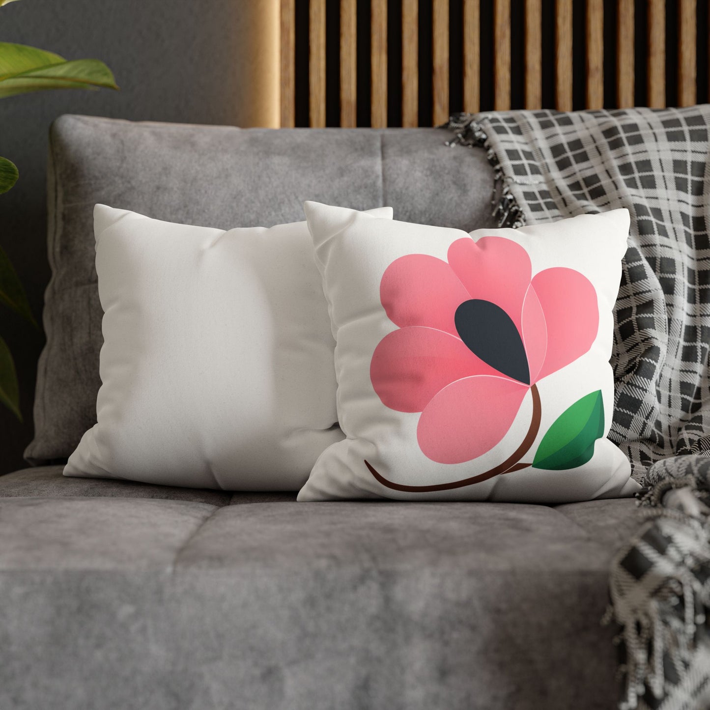 Floral Faux Suede Pillowcase - Chic Home Decor for Spring & Every Occasion