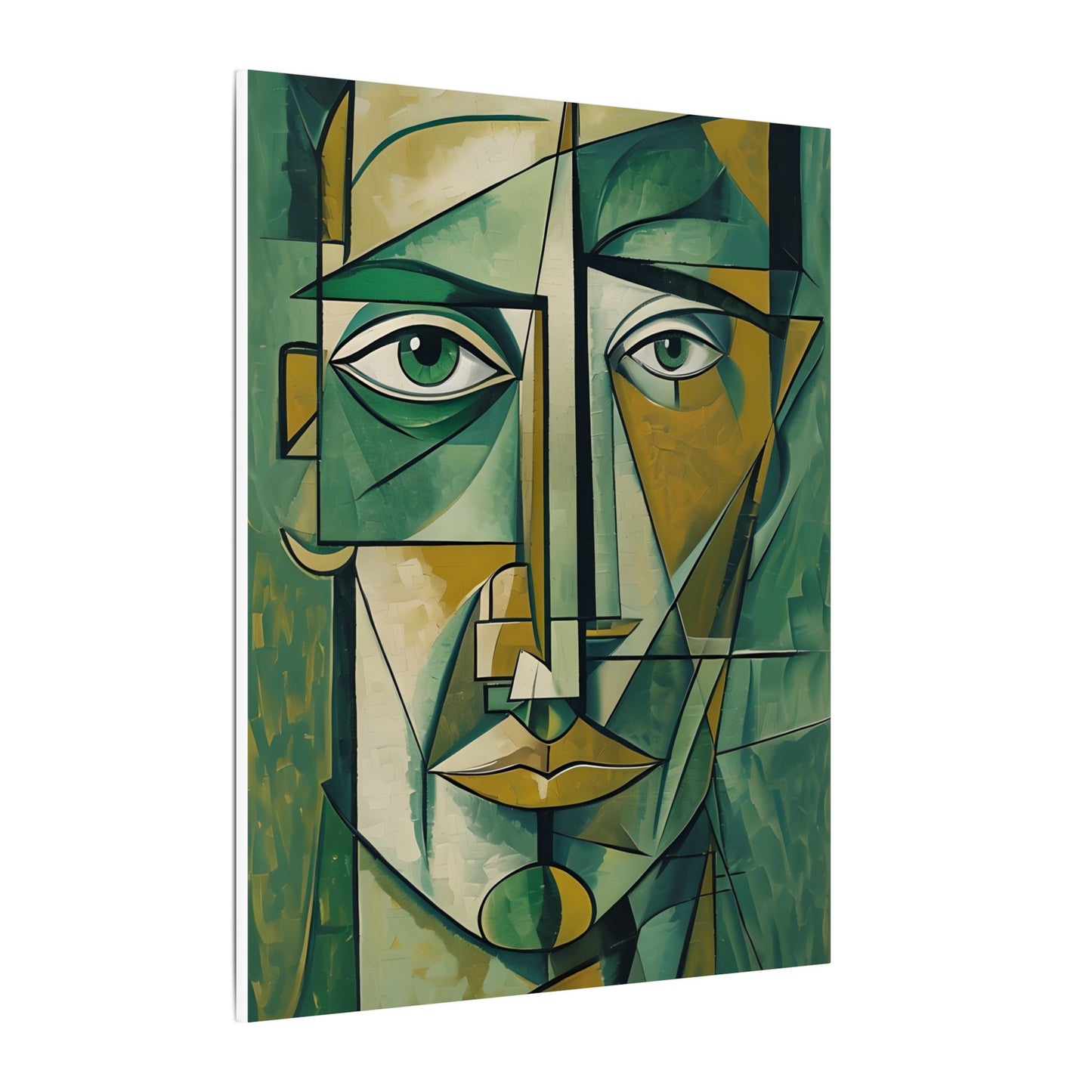 Dynamic Geometric Cubist Self Portrait Abstract Art Canvas Print
