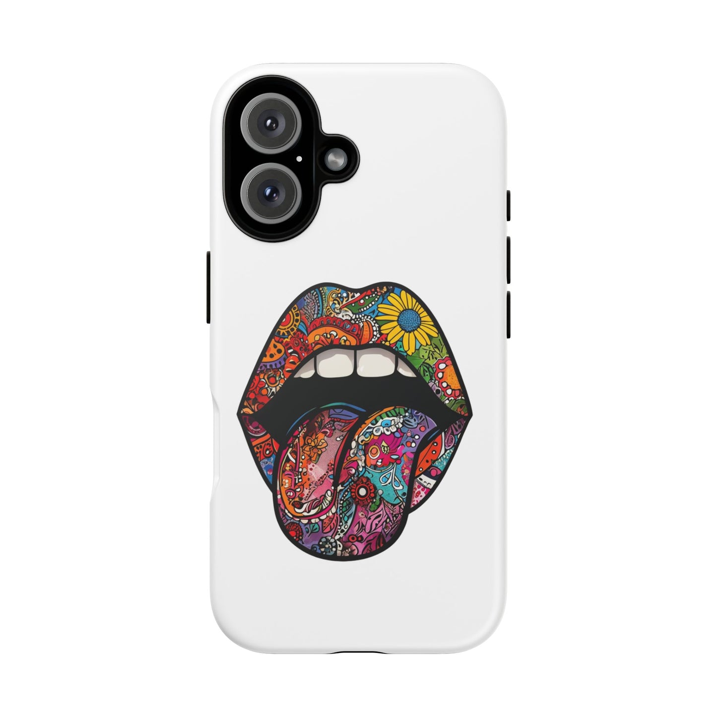 Colorful Floral Mouth Phone Case - Tough Cases for Unique Style