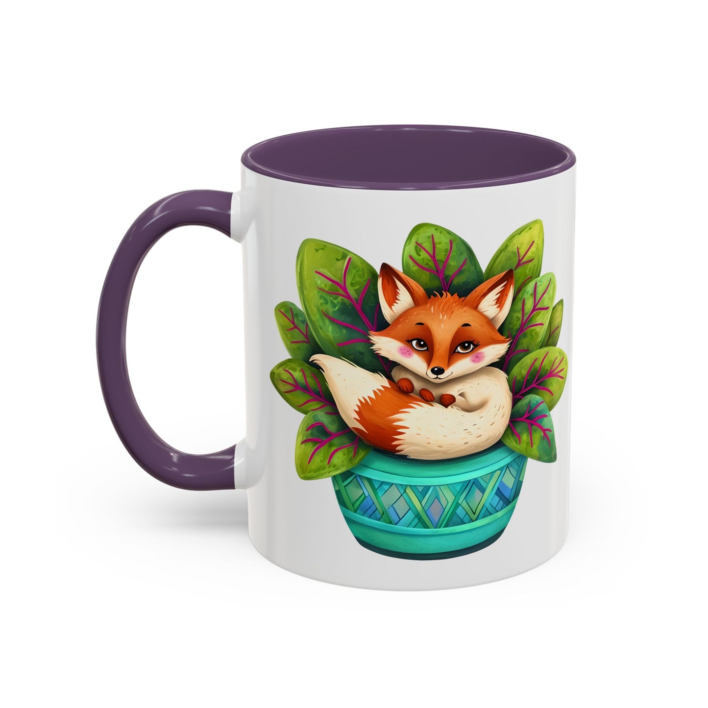 Cozy Fox Accent Coffee Mug - 11 & 15oz, Perfect for Nature Lovers