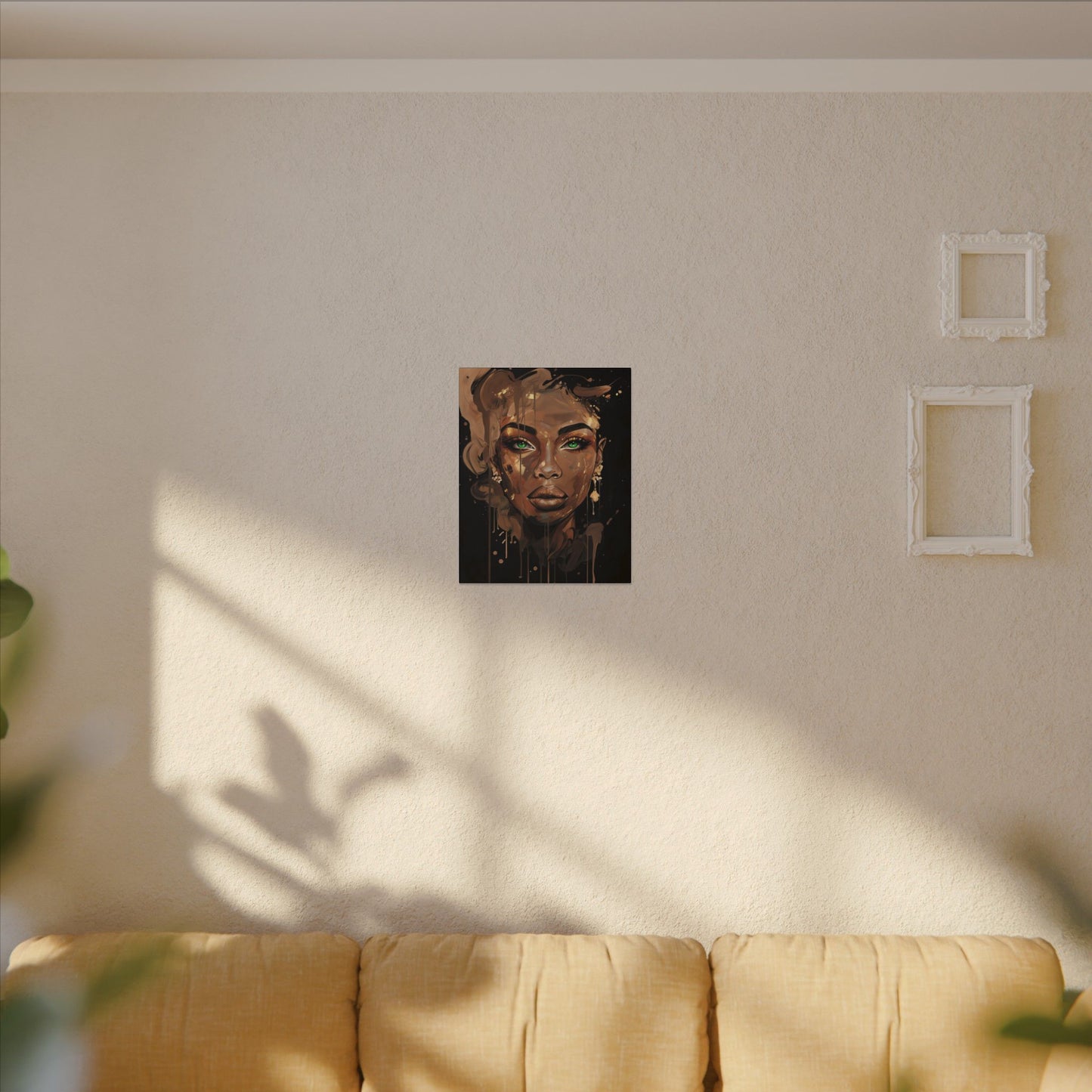 Artistic Canvas Print of Beautiful Woman with Green Eyes