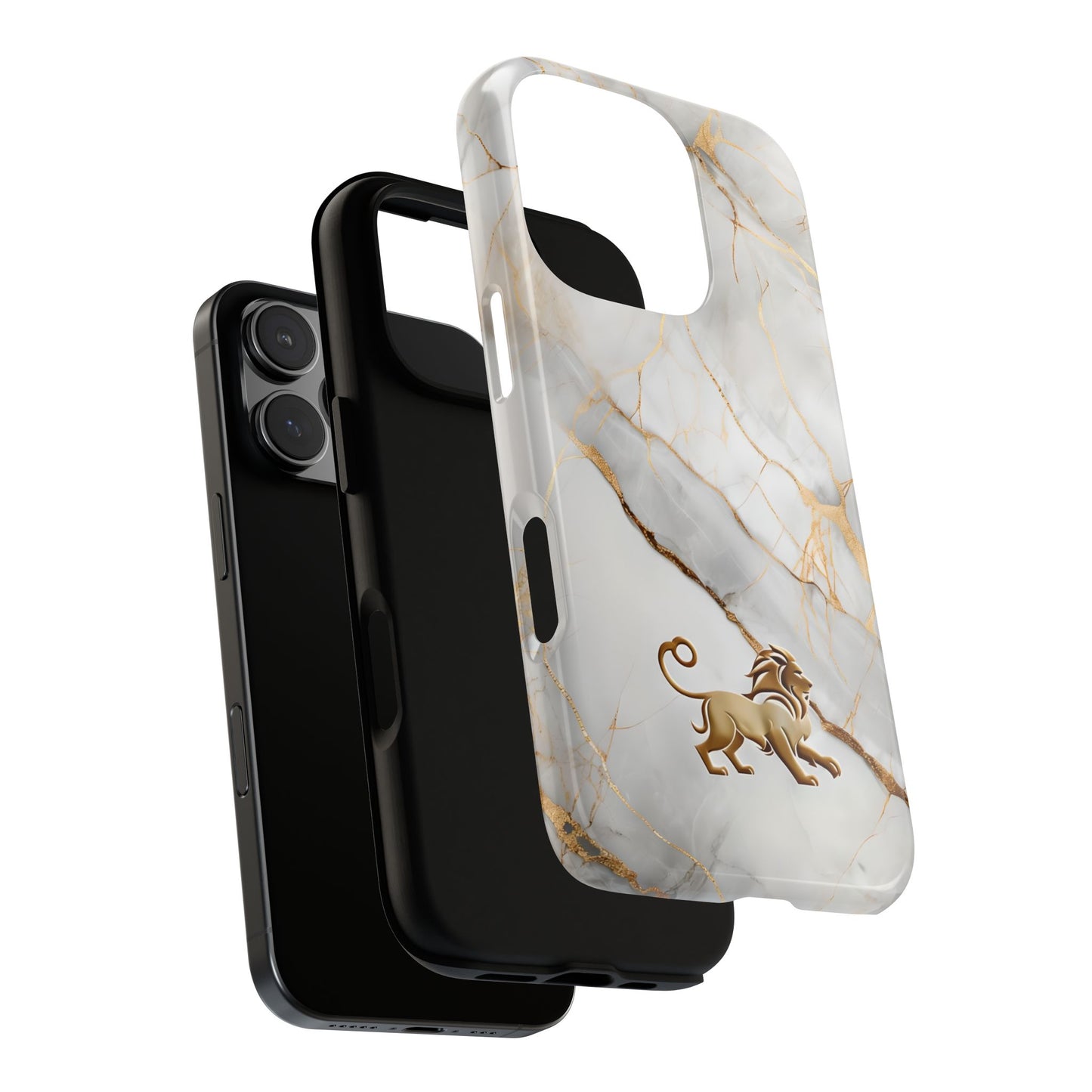 Elegant Lion and Marble Effect Phone Case Cover