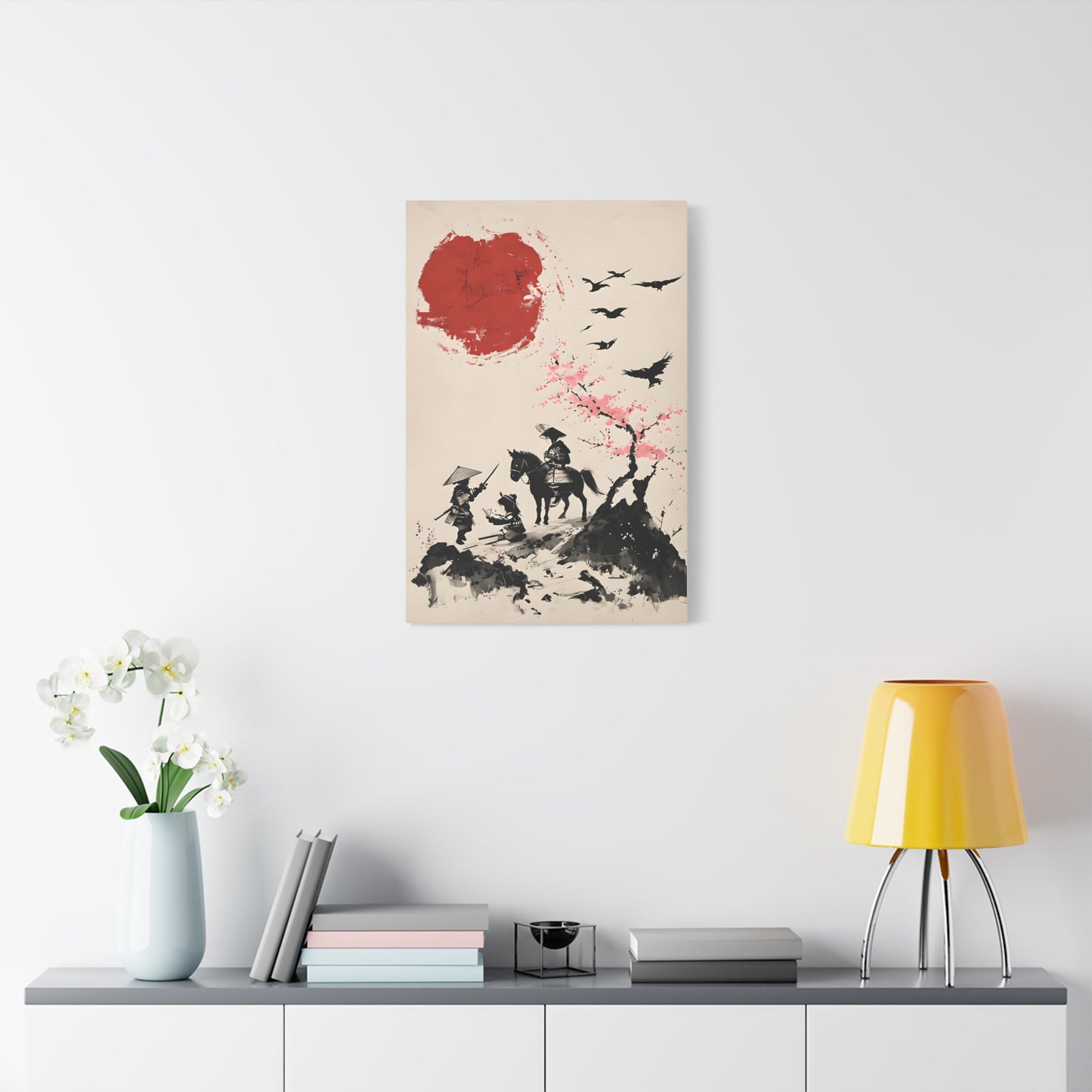 Children Playing Amid Cherry Blossom - Japanese Landscape Canvas Wall Art –