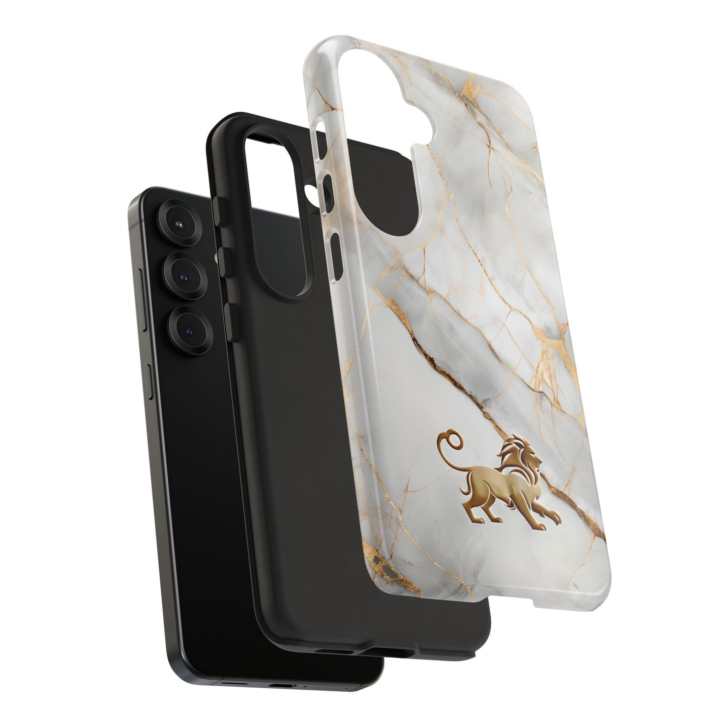 Elegant Lion and Marble Effect Phone Case Cover