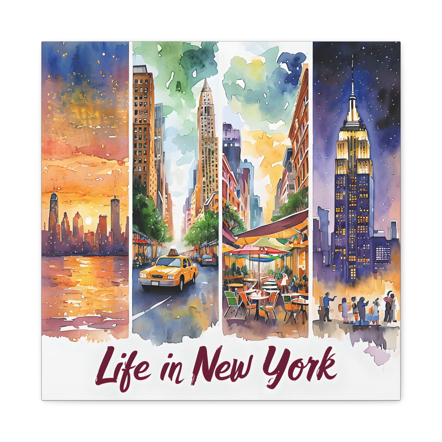 New York City Canvas Art - Life in New York Stretched Wall Decor