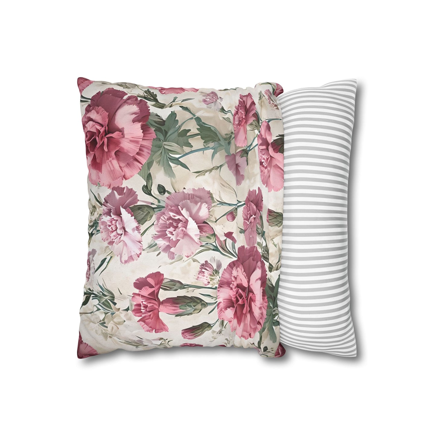 Floral Square Pillowcase - Vintage Garden Design