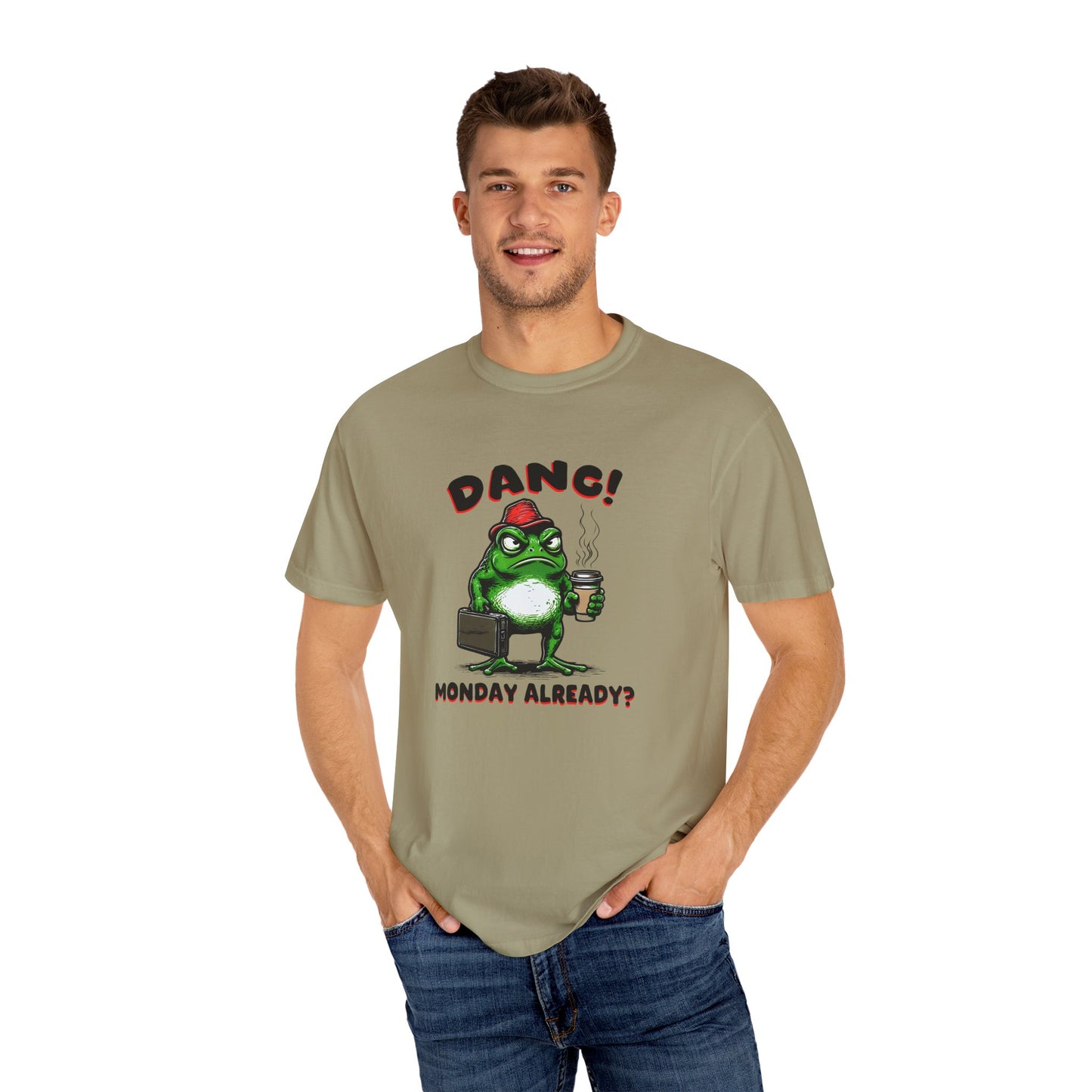 Funny Frog Monday T-Shirt - Unisex Garment-Dyed Tee
