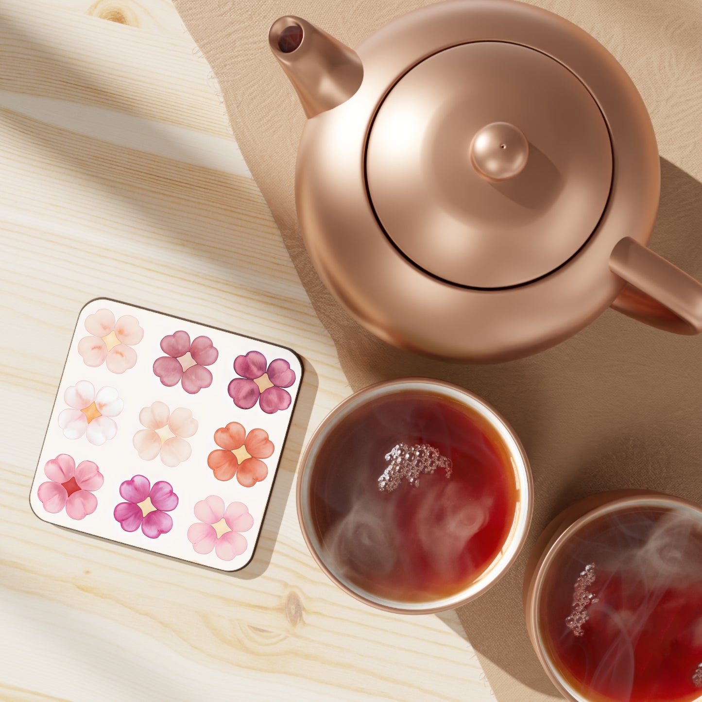 Elegant Floral Coaster Set
