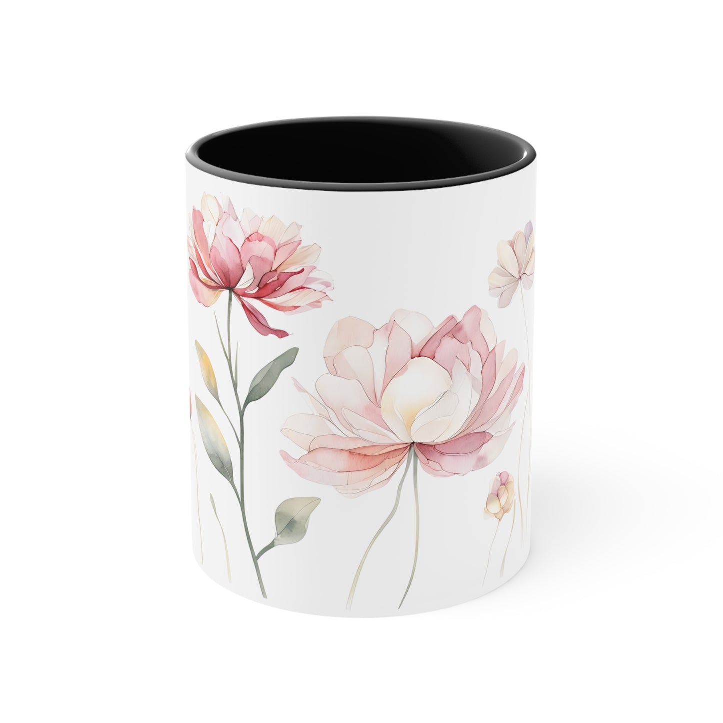 Floral Accent Mug – Charming Pink Petals Design