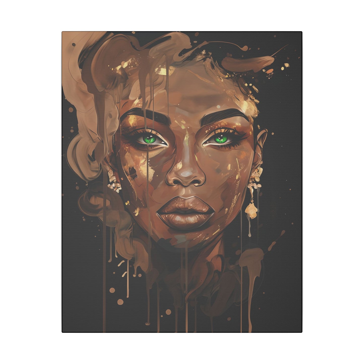 Artistic Canvas Print of Beautiful Woman with Green Eyes