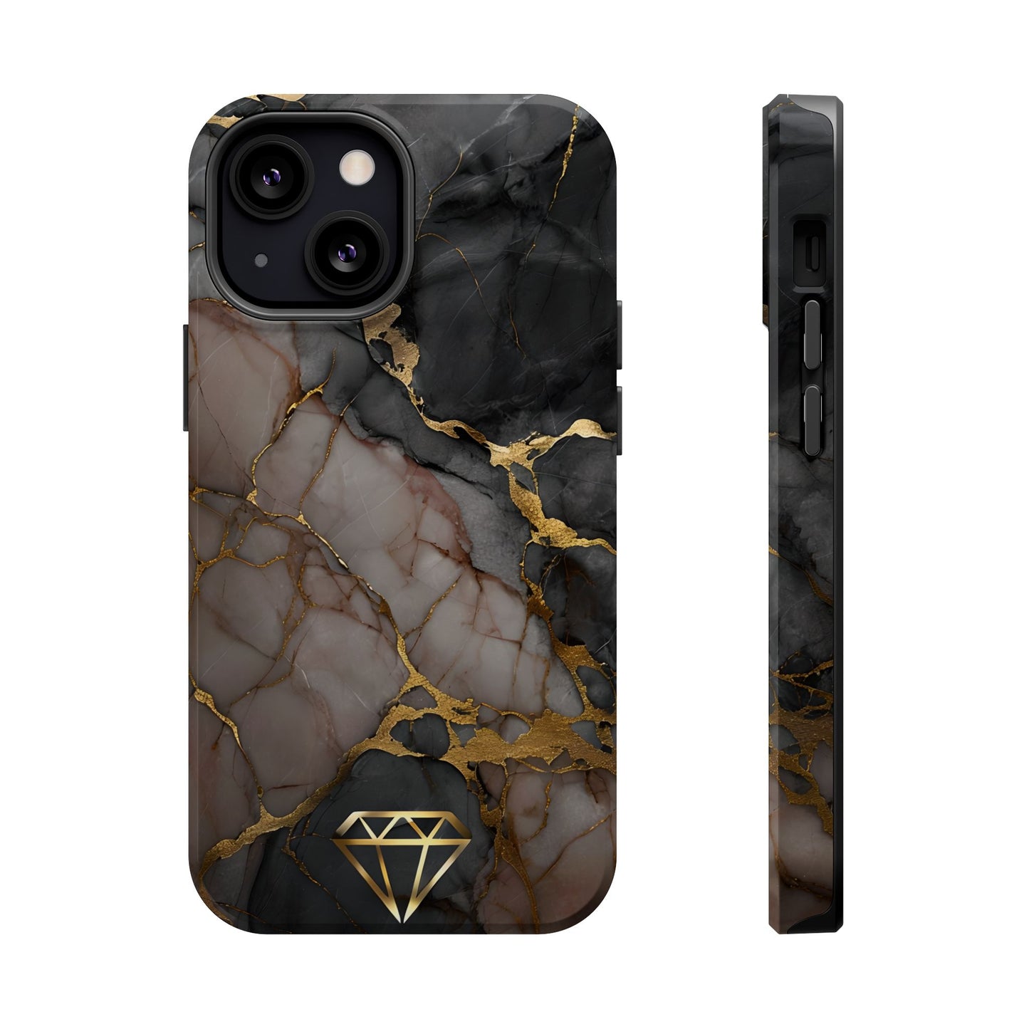 Elegant Marble Magnetic Tough Case with Gold Accents