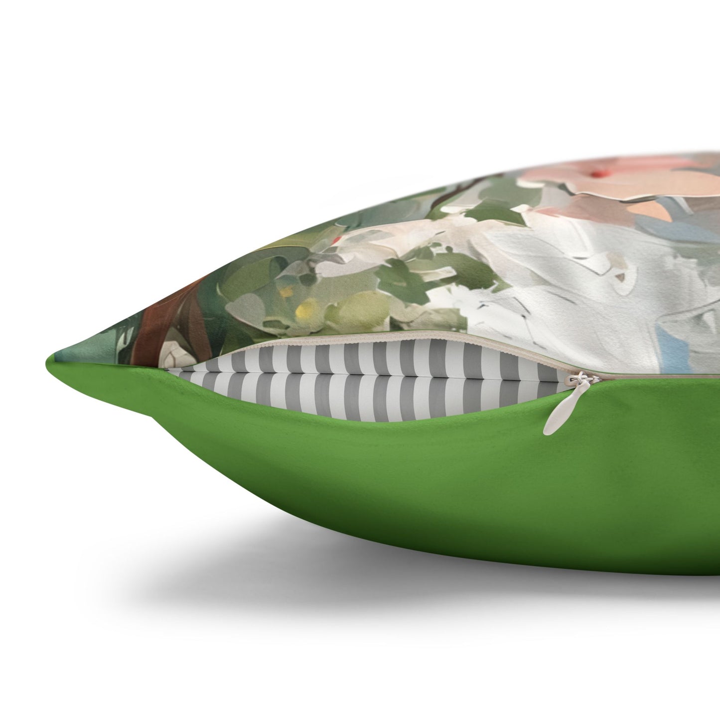 Hummingbird Faux Suede Pillowcase - Floral Decor for Home