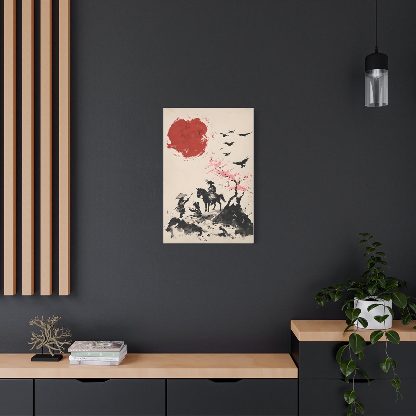 Children Playing Amid Cherry Blossom - Japanese Landscape Canvas Wall Art –